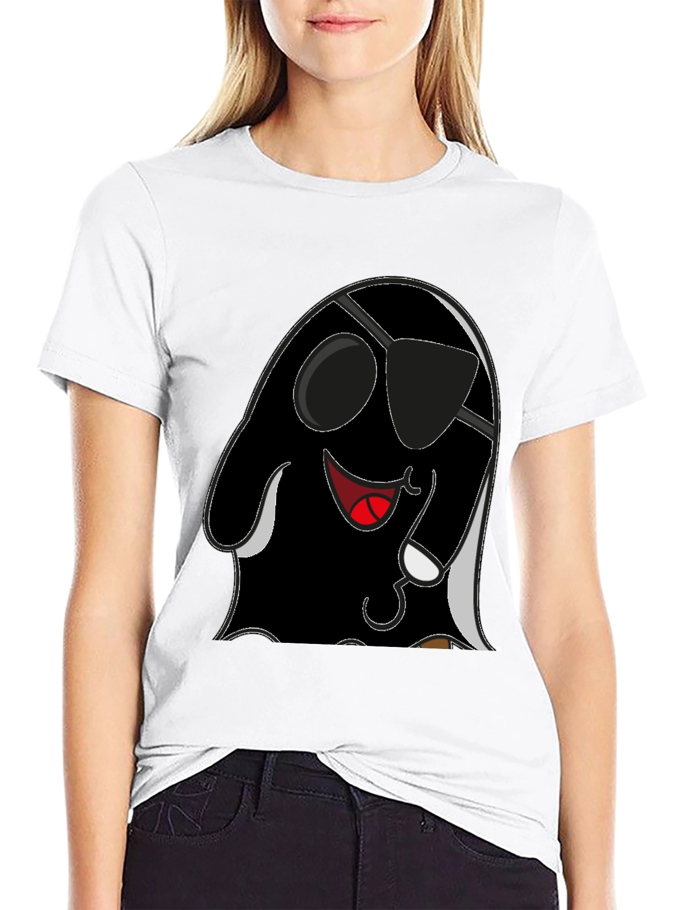 Cool Pirate Ghost Graphic Tee - Black Cotton Shirt