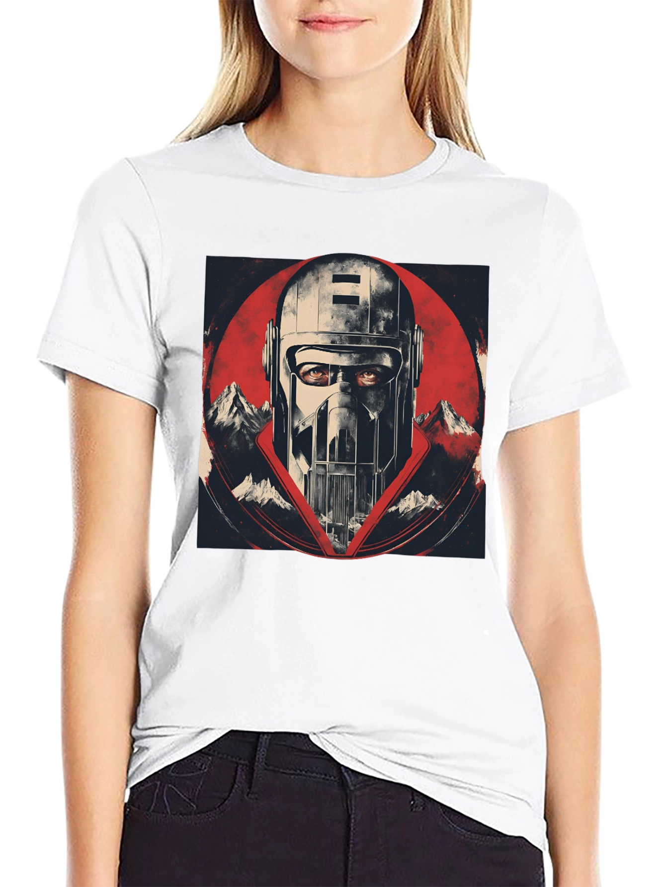 Retro Sci-Fi Helmet Graphic T-Shirt