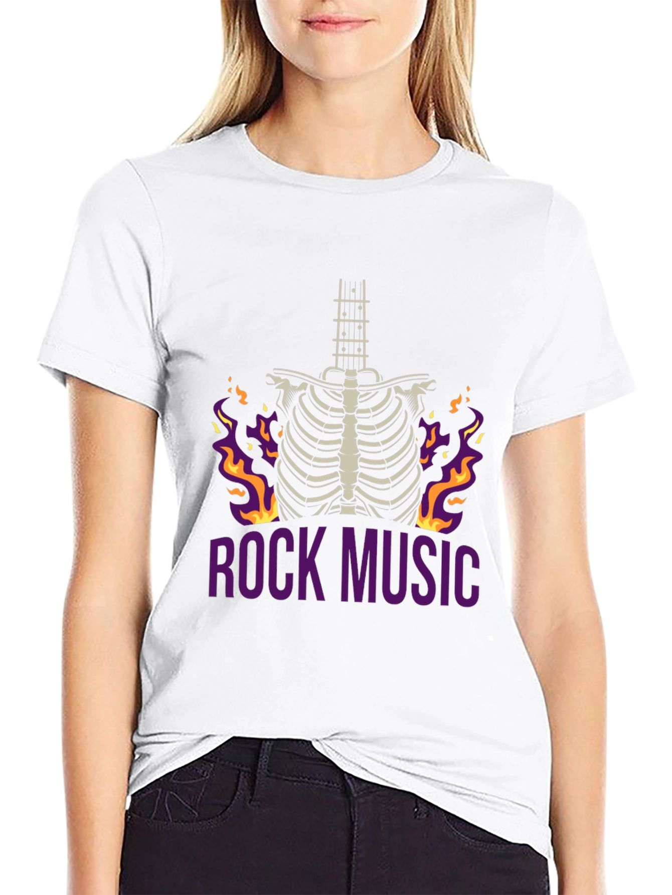 Rock Music Skeleton Guitar T-Shirt