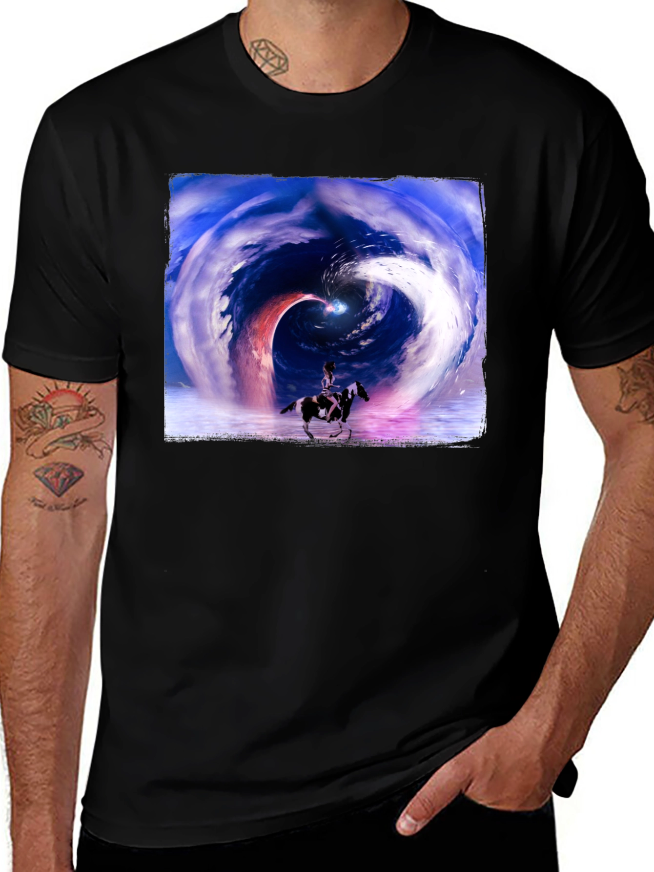 Cosmic Horse T-Shirt - Black Graphic Tee
