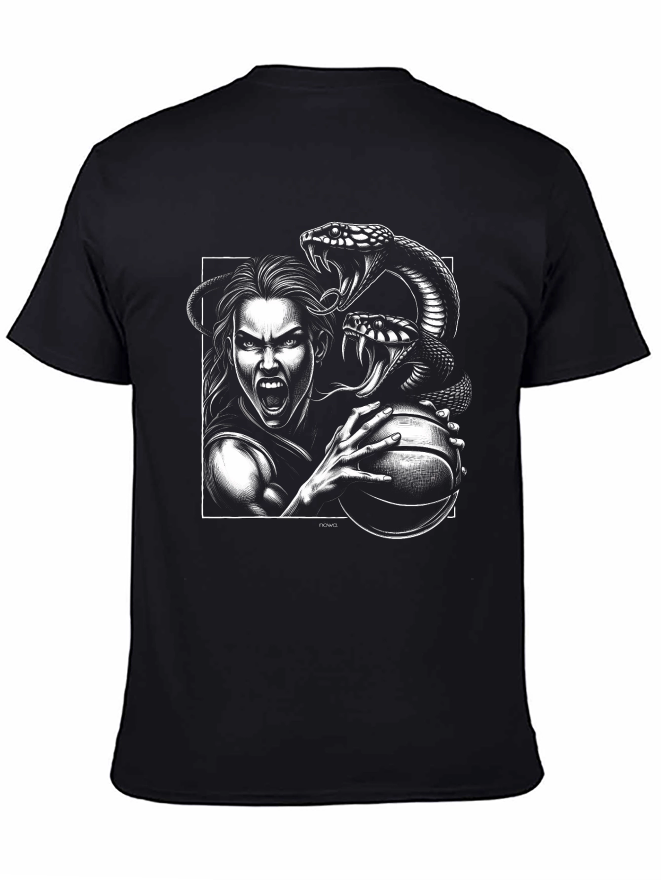 Basketball Snake Graphic Black T-Shirt