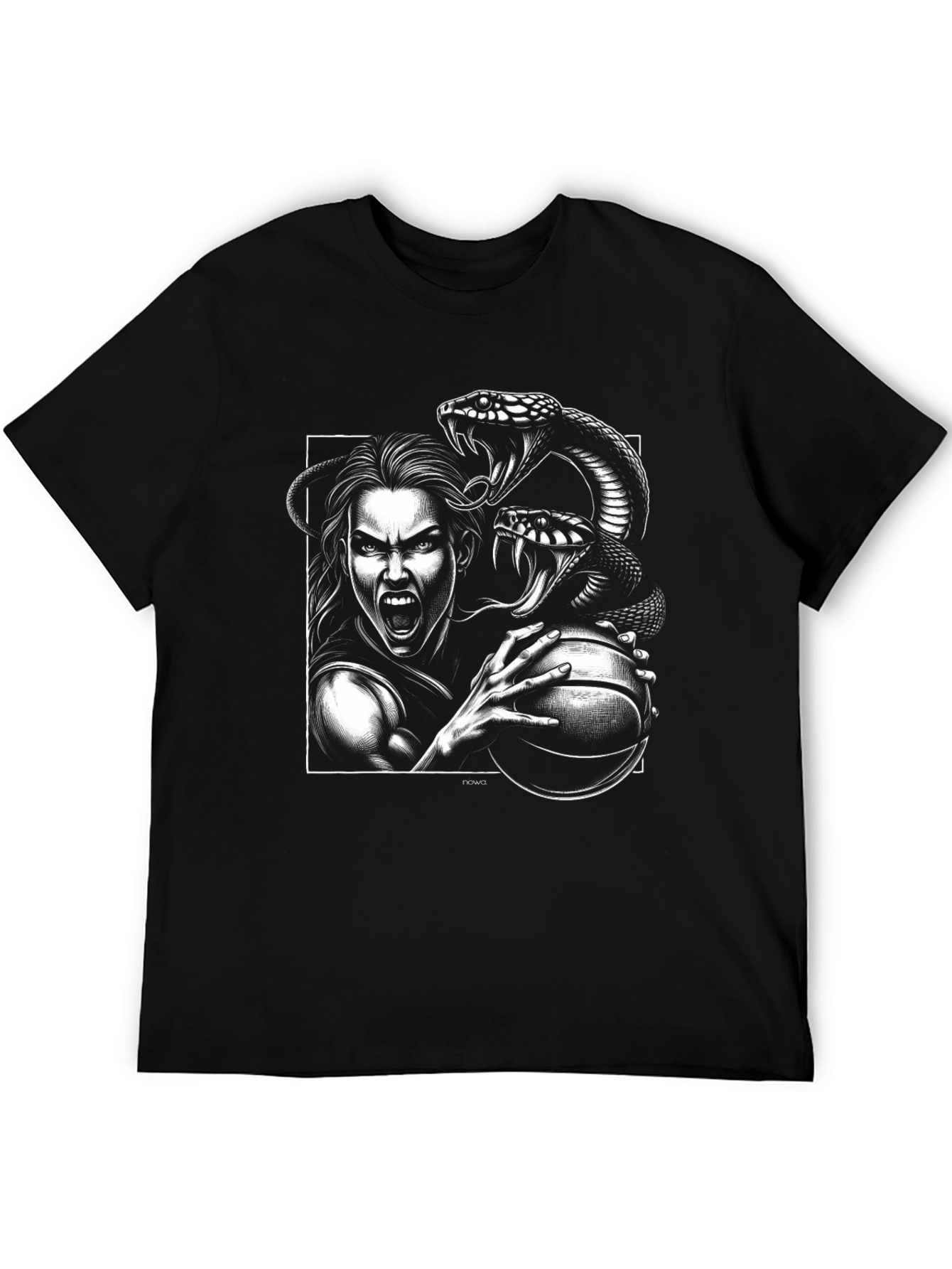 Basketball Snake Graphic Black T-Shirt
