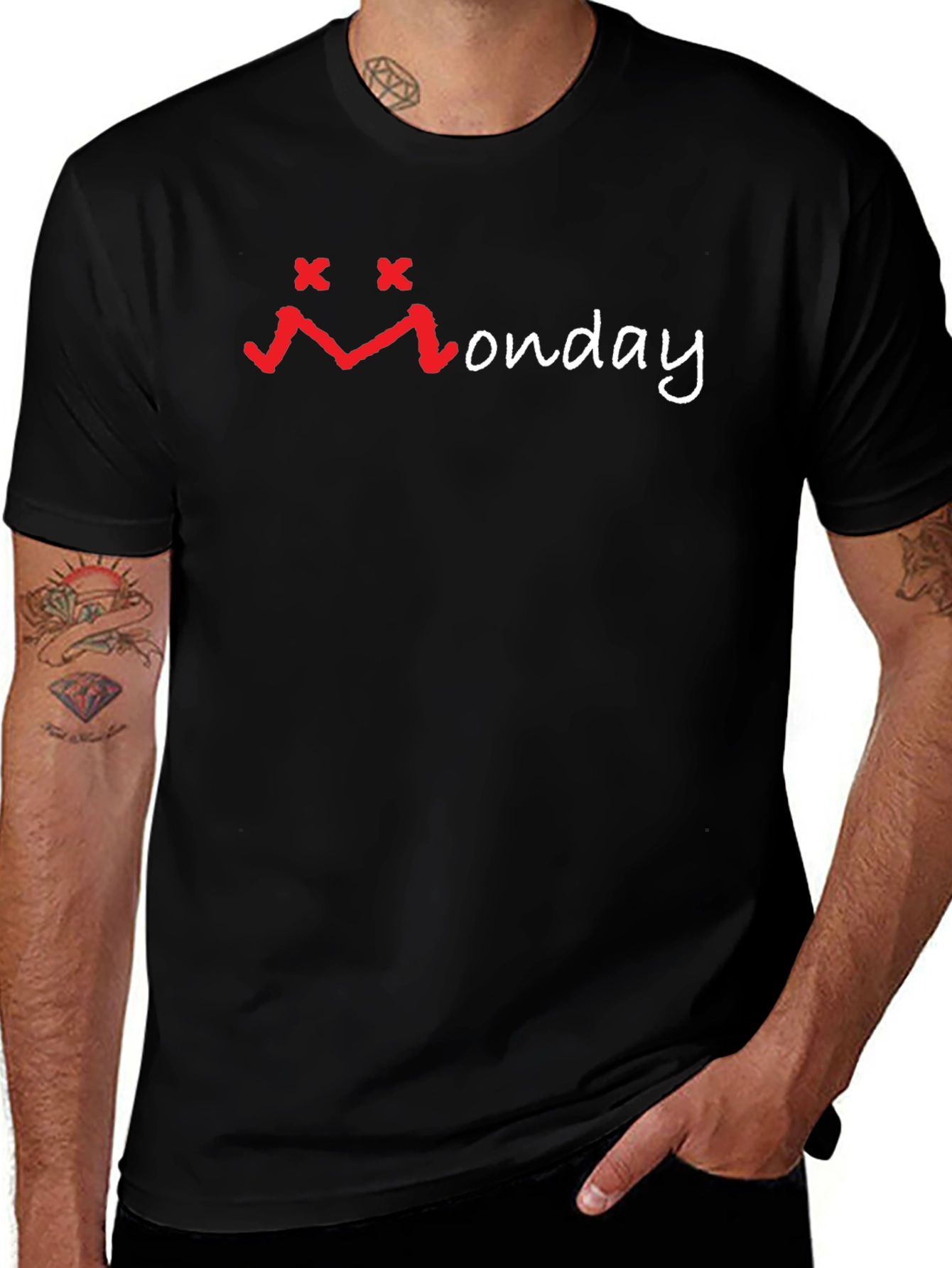 Monday Graphic Black T-Shirt - Soft Cotton Blend