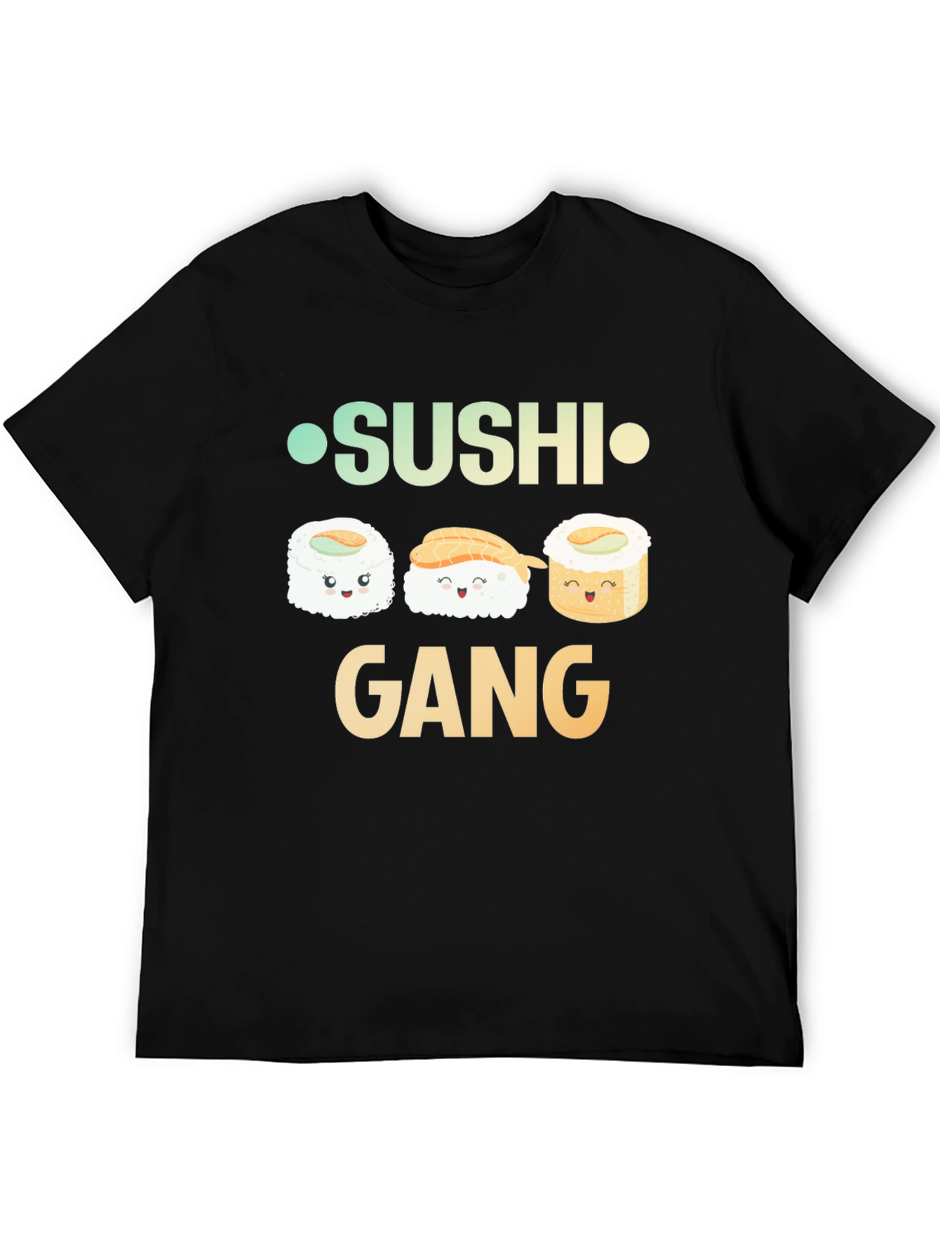 Sushi Gang Graphic T-Shirt - Black Crew Neck Tee