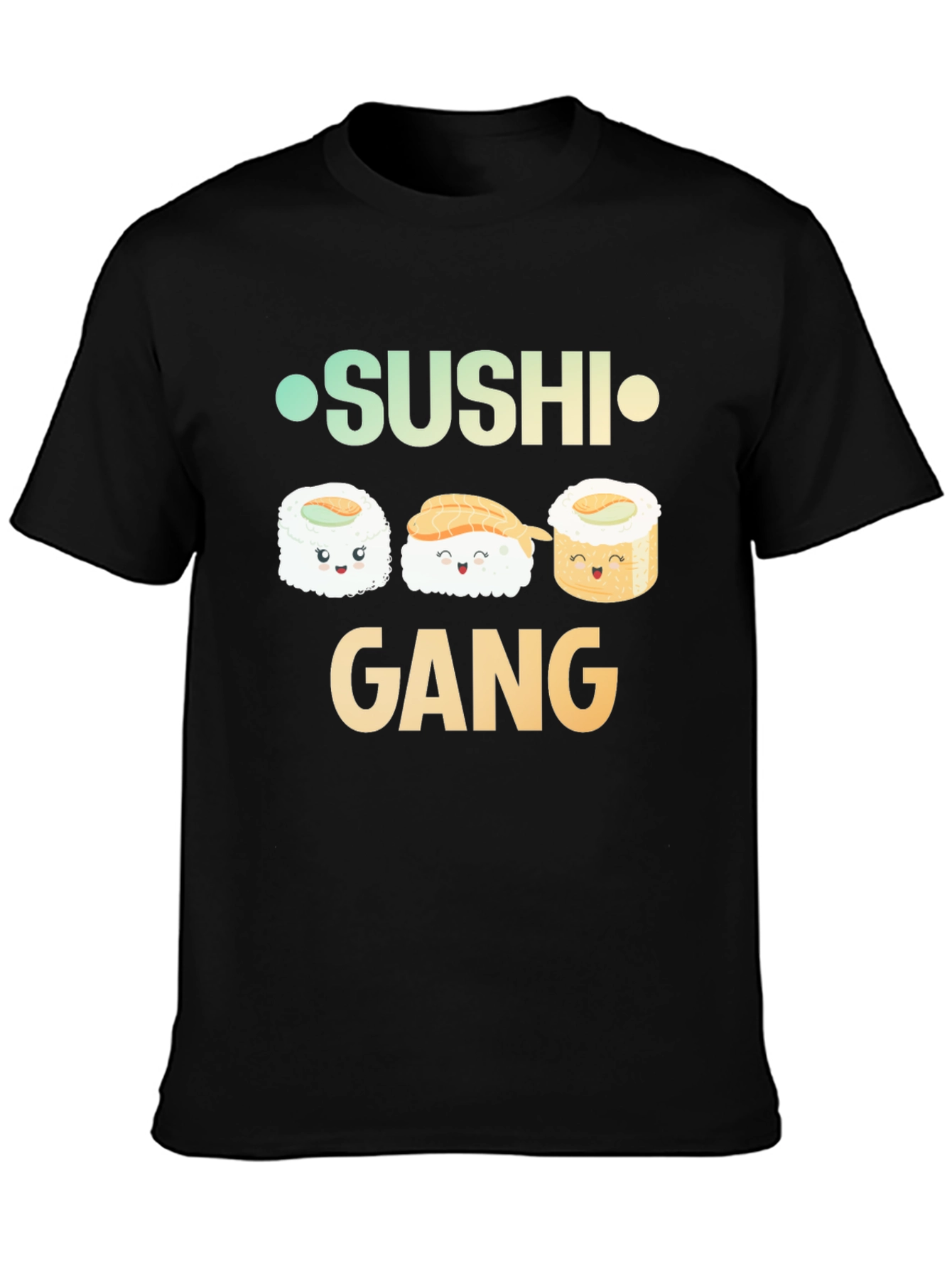 Sushi Gang Graphic T-Shirt - Black Crew Neck Tee