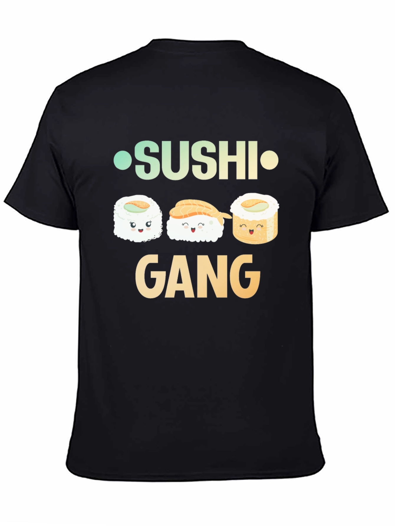 Sushi Gang Graphic T-Shirt - Black Crew Neck Tee