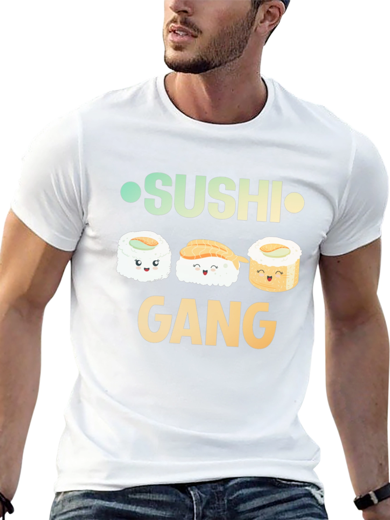 Sushi Gang Graphic T-Shirt - Black Crew Neck Tee