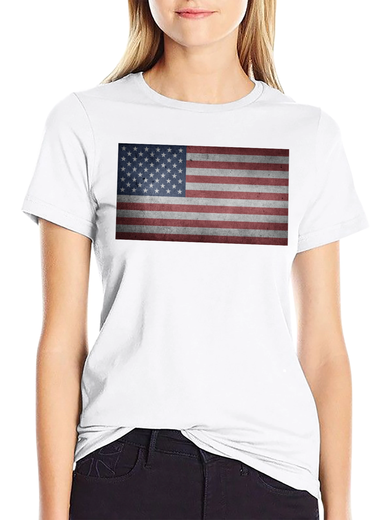 American Flag Graphic Tee - Patriotic Black T-Shirt