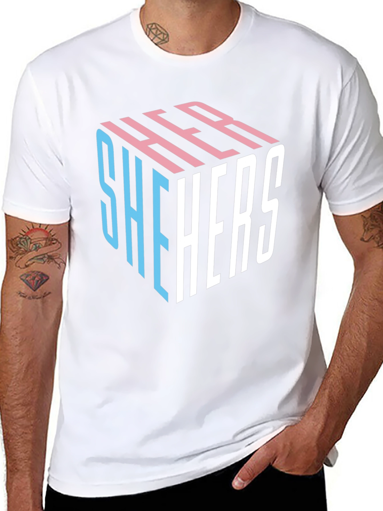 She Hers LGBTQ+ Pride Cube T-Shirt