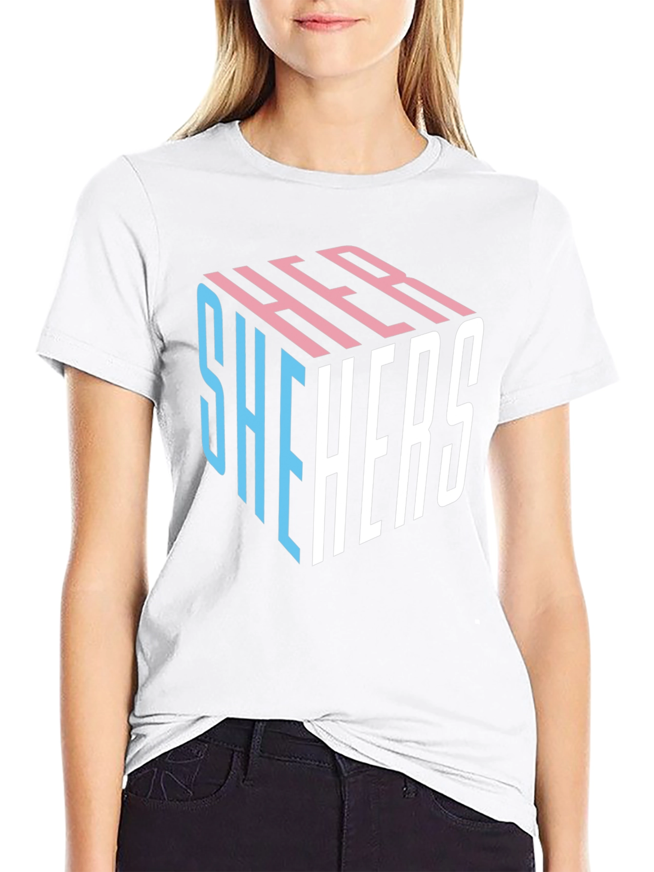 She Hers LGBTQ+ Pride Cube T-Shirt