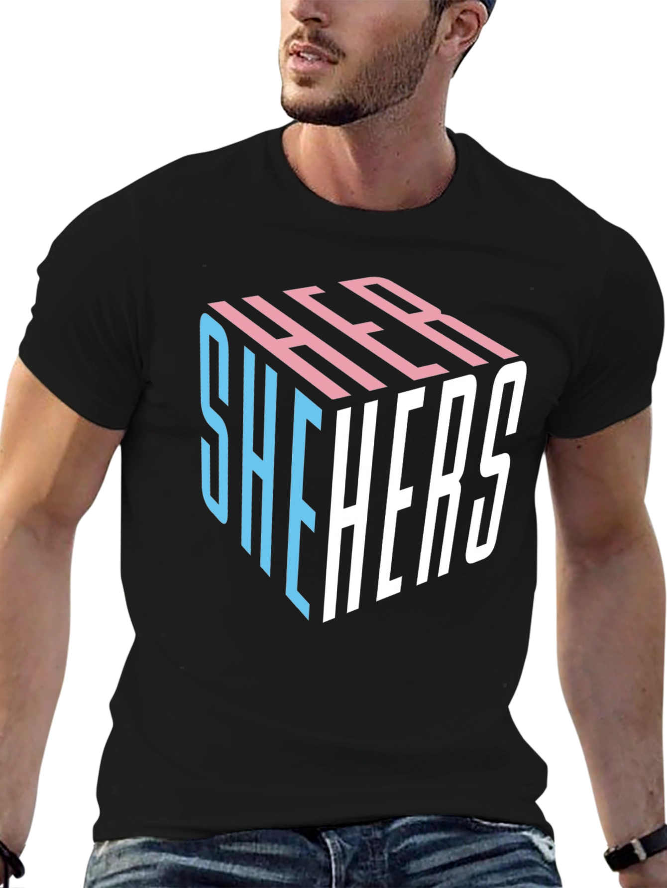 She Hers LGBTQ+ Pride Cube T-Shirt