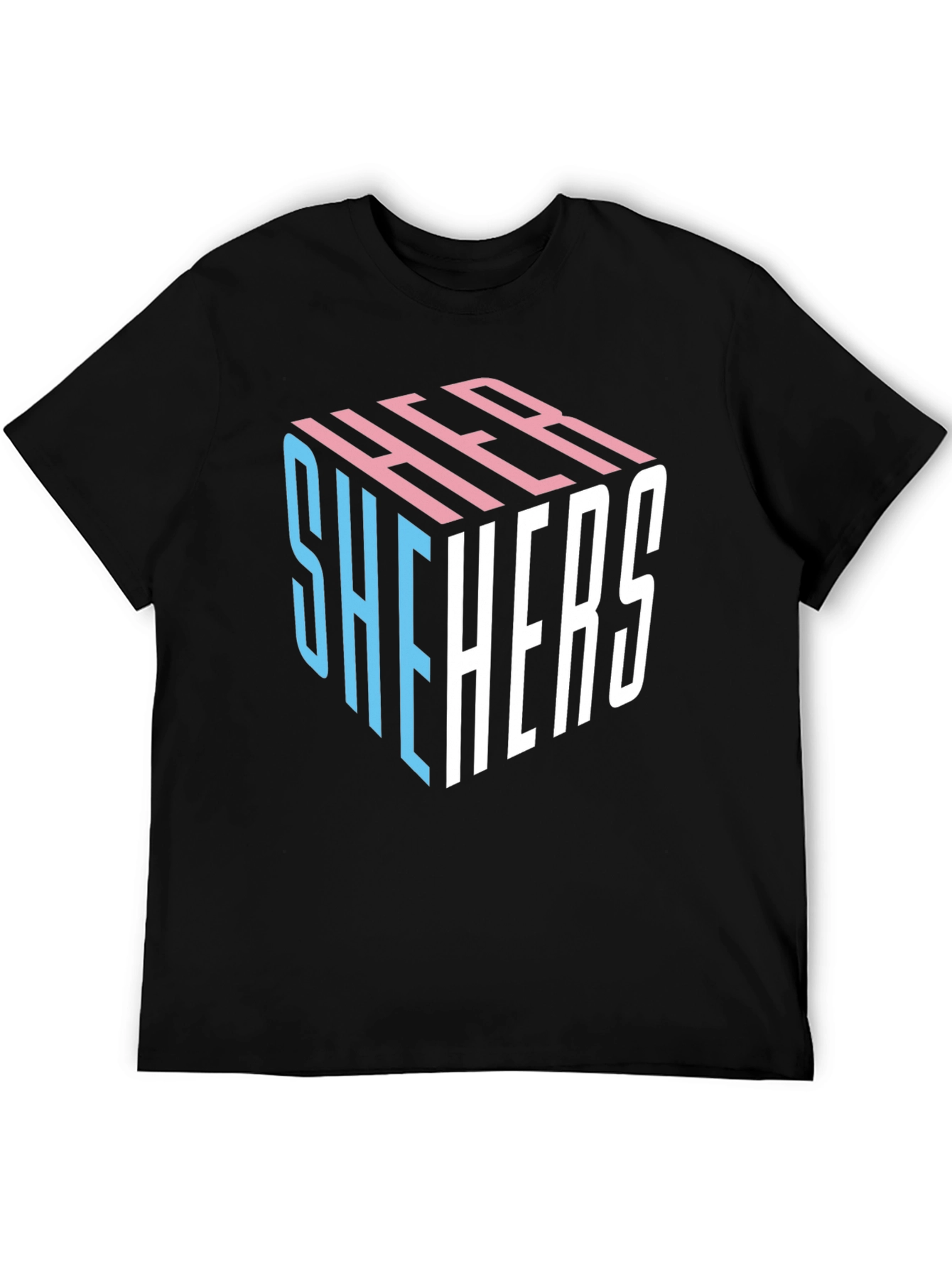 She Hers LGBTQ+ Pride Cube T-Shirt