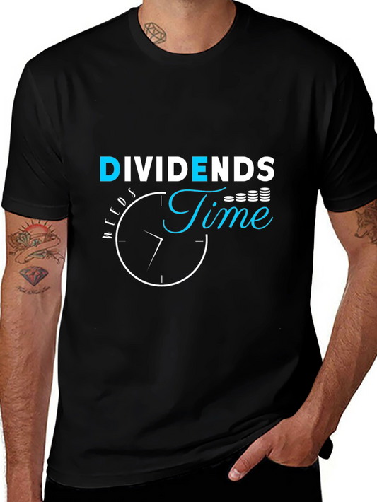 Dividends Time Black Graphic Tee - Investing