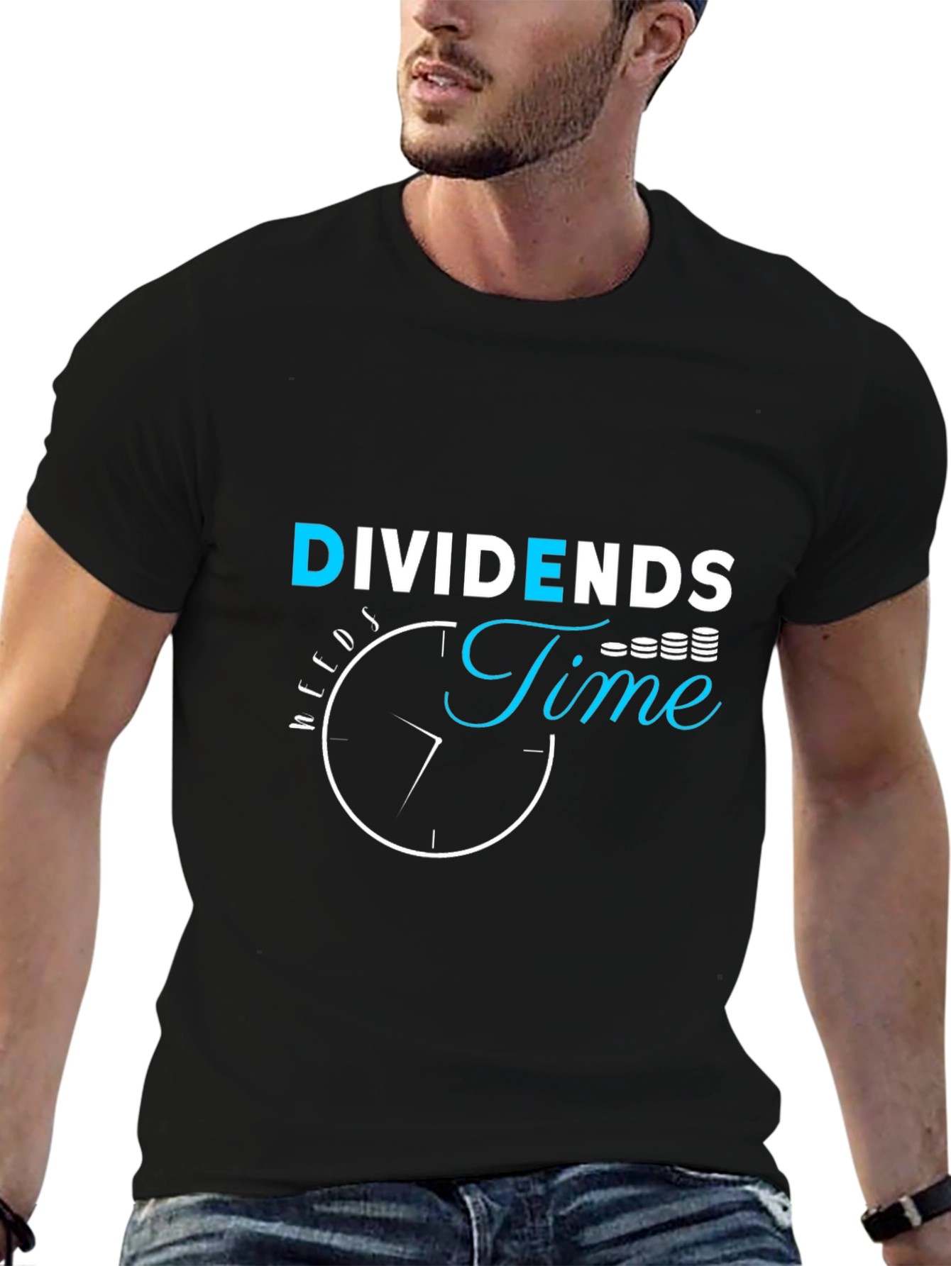 Dividends Time Black Graphic Tee - Investing