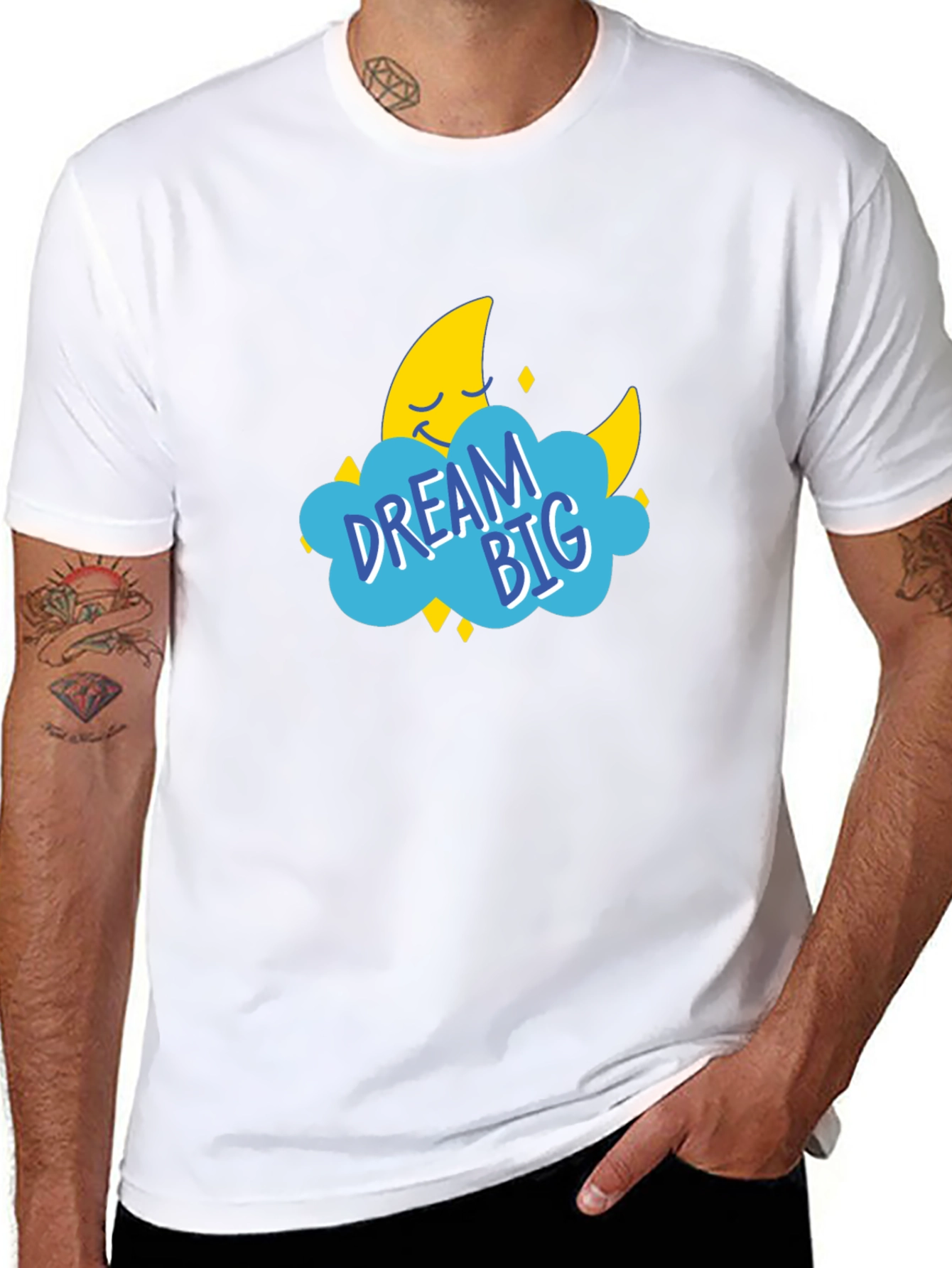 Dream Big Graphic Tee - Black Cotton T-Shirt