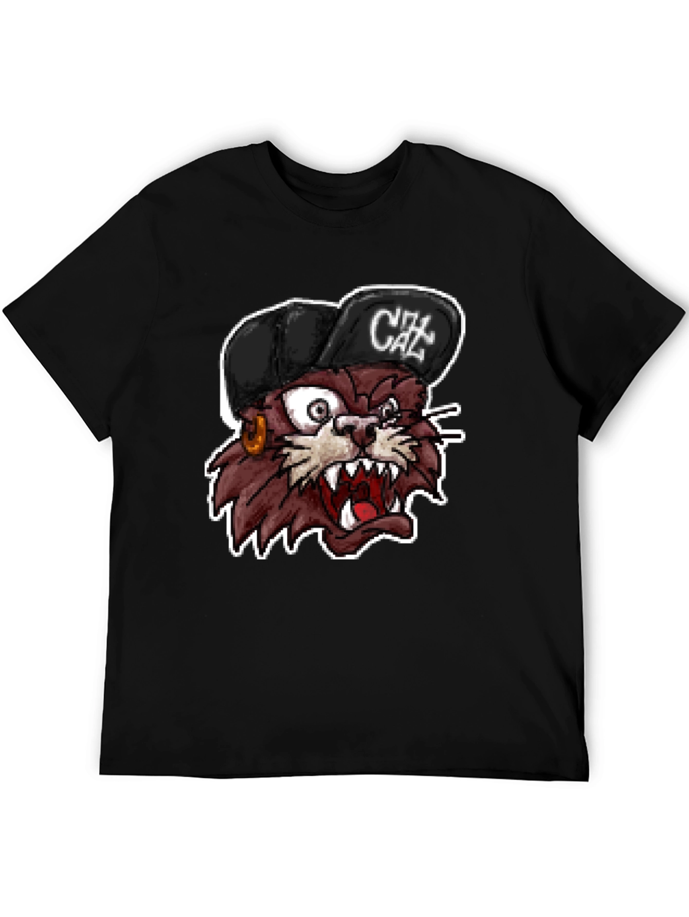 Cartoon Cat Graphic T-Shirt