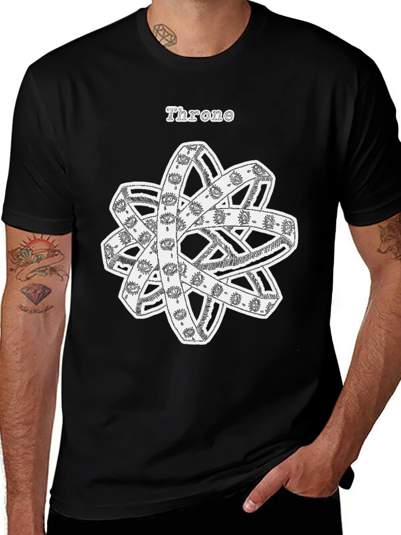 Throne Angelic T-Shirt | Occult Eye Rings Design