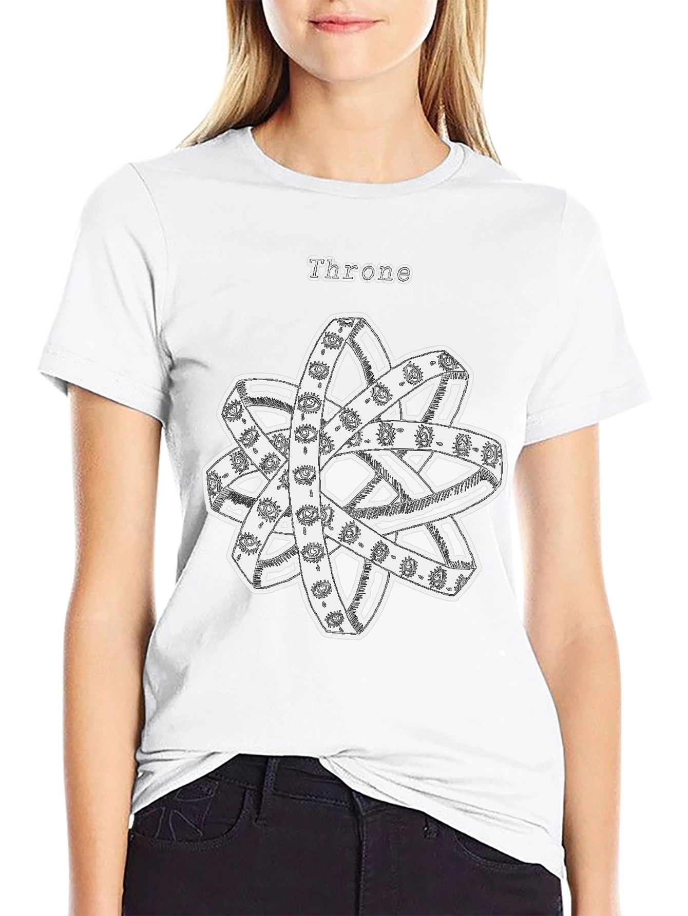 Throne Angelic T-Shirt | Occult Eye Rings Design