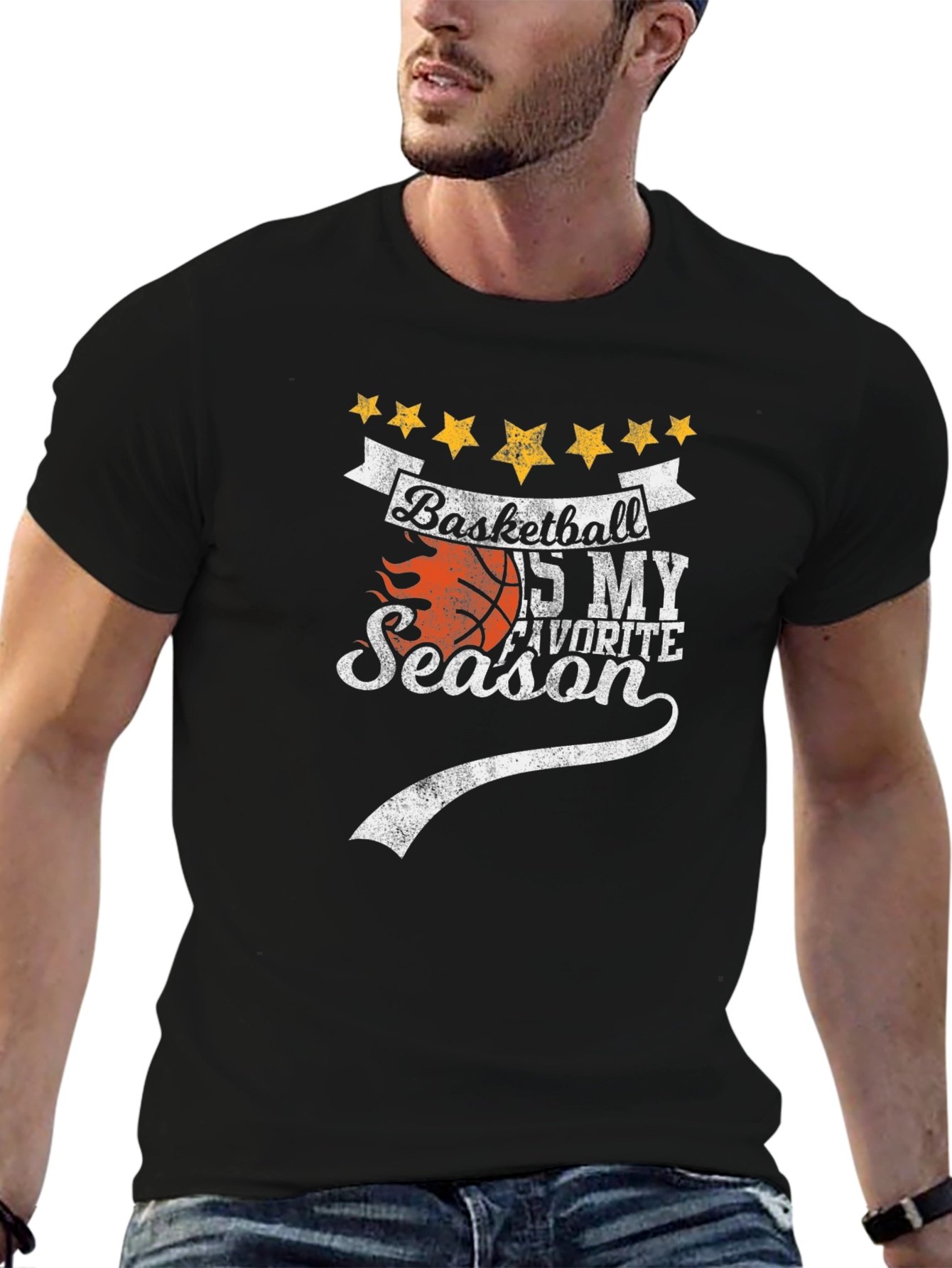 Basketball is My Favorite Season Black T-Shirt