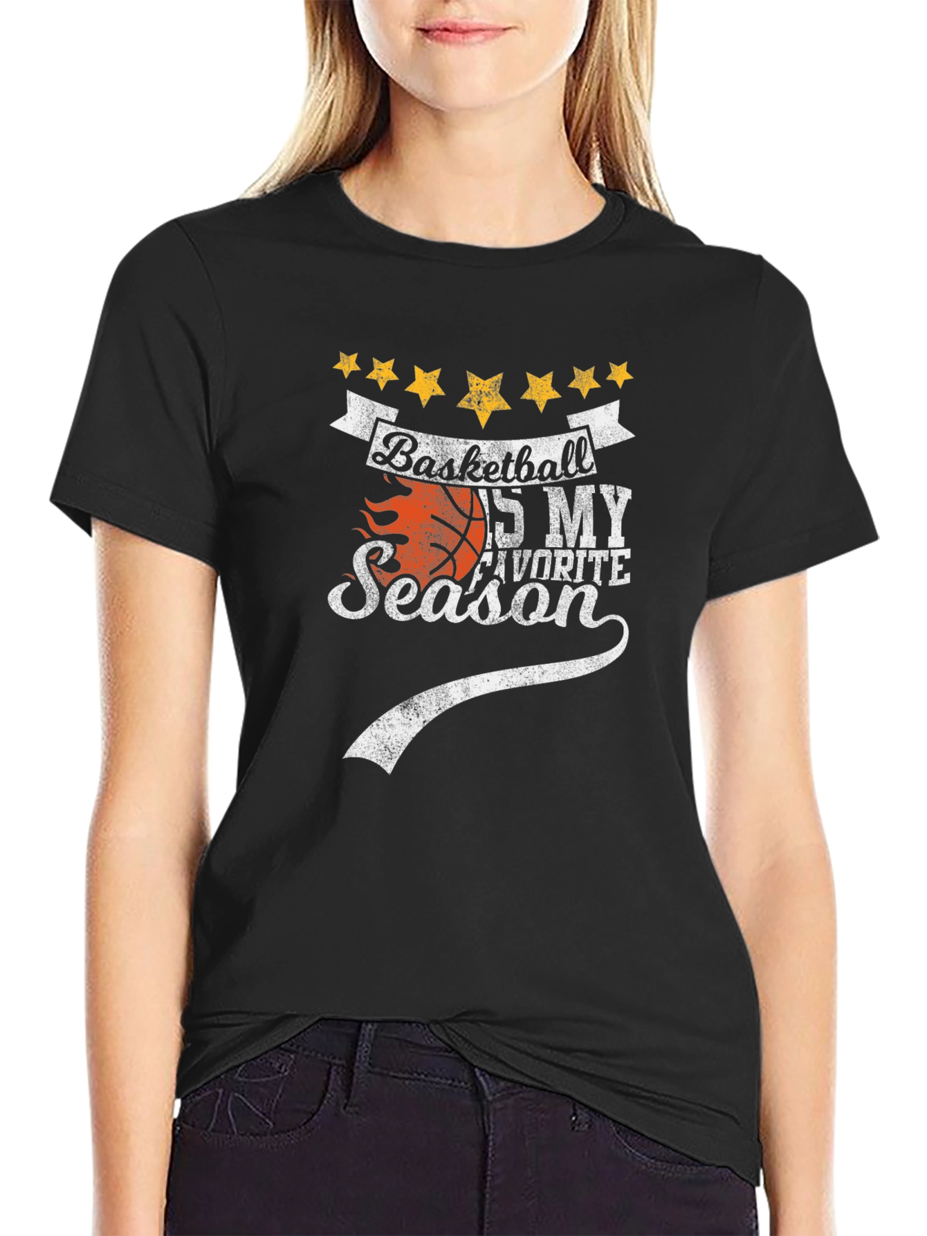 Basketball is My Favorite Season Black T-Shirt