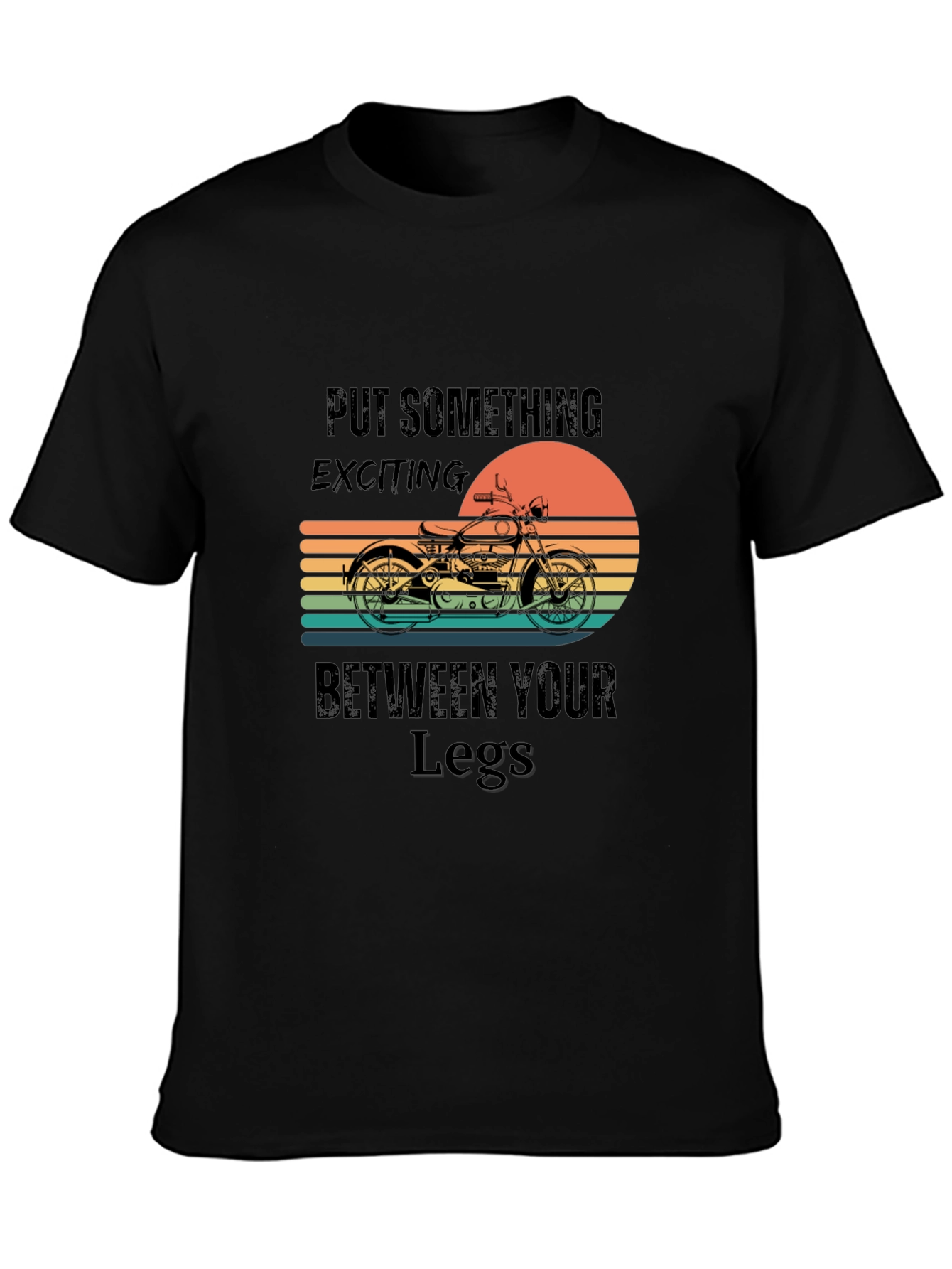 Exciting Motorcycle Graphic Tee - Black
