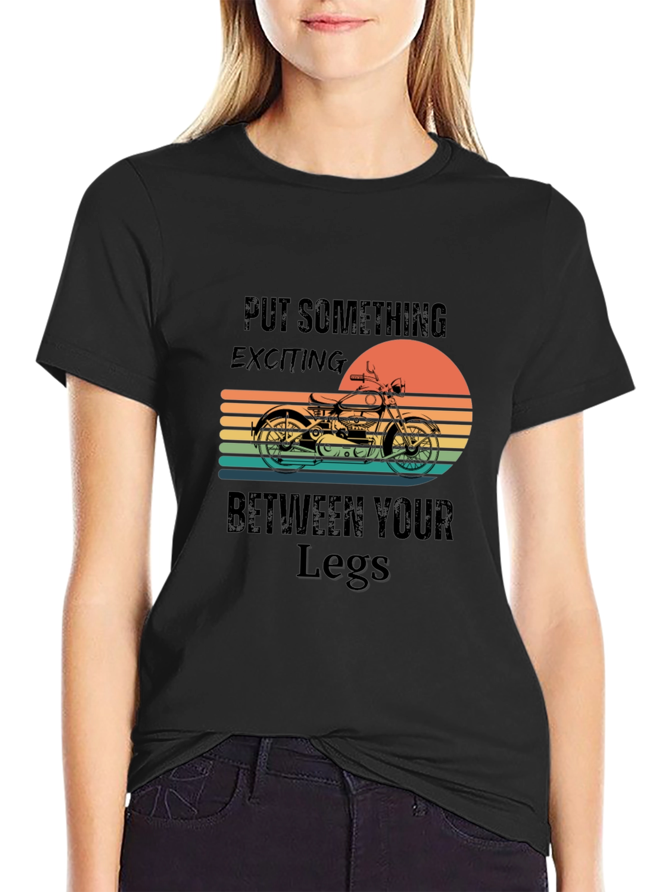 Exciting Motorcycle Graphic Tee - Black