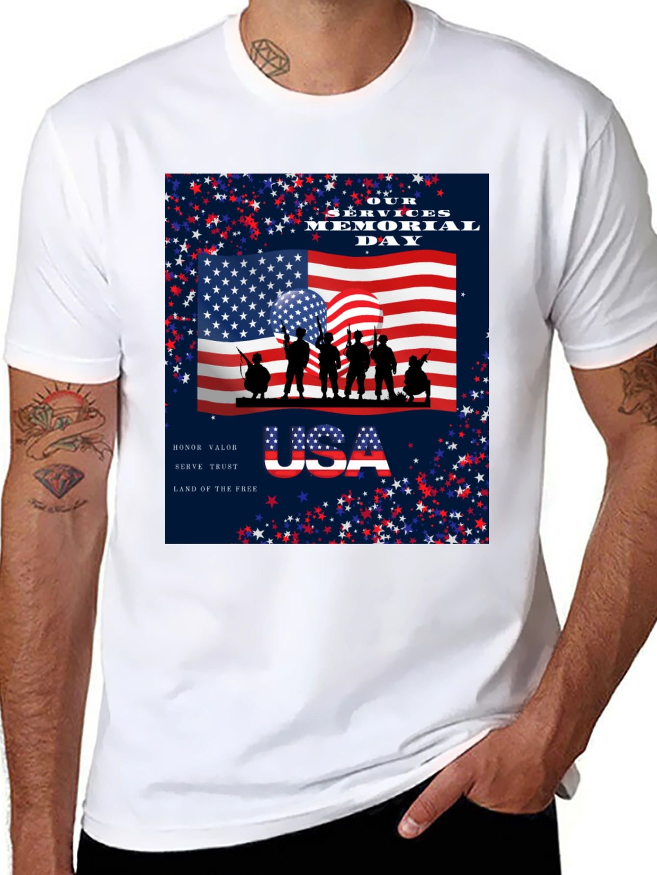 Memorial Day T-Shirt - USA Flag Graphic Tee