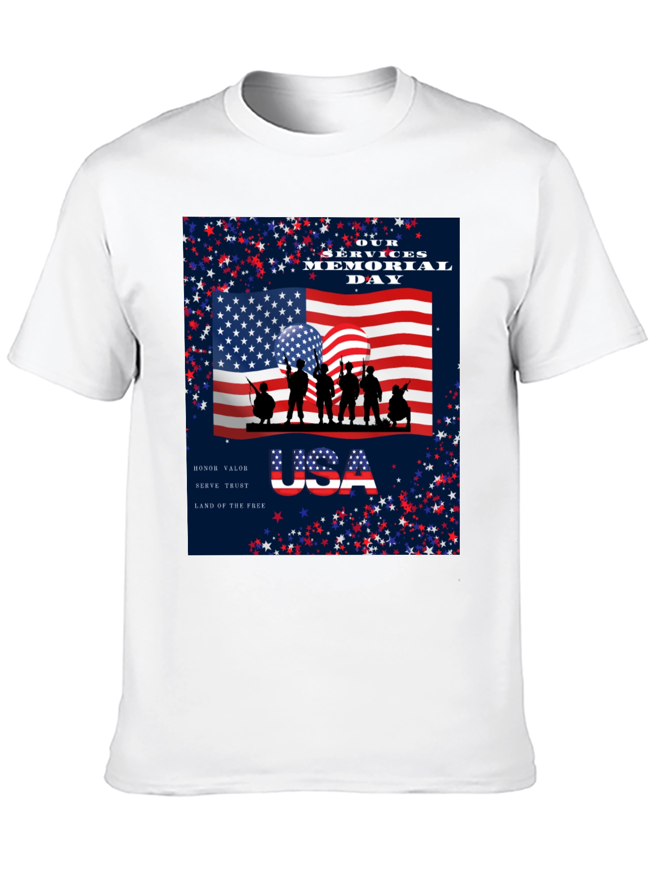 Memorial Day T-Shirt - USA Flag Graphic Tee