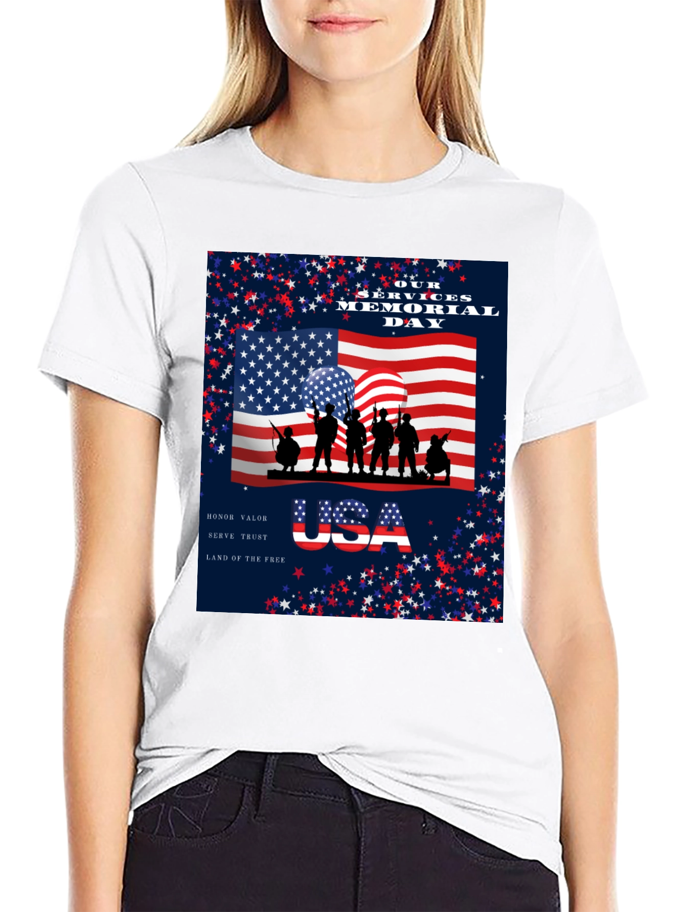 Memorial Day T-Shirt - USA Flag Graphic Tee