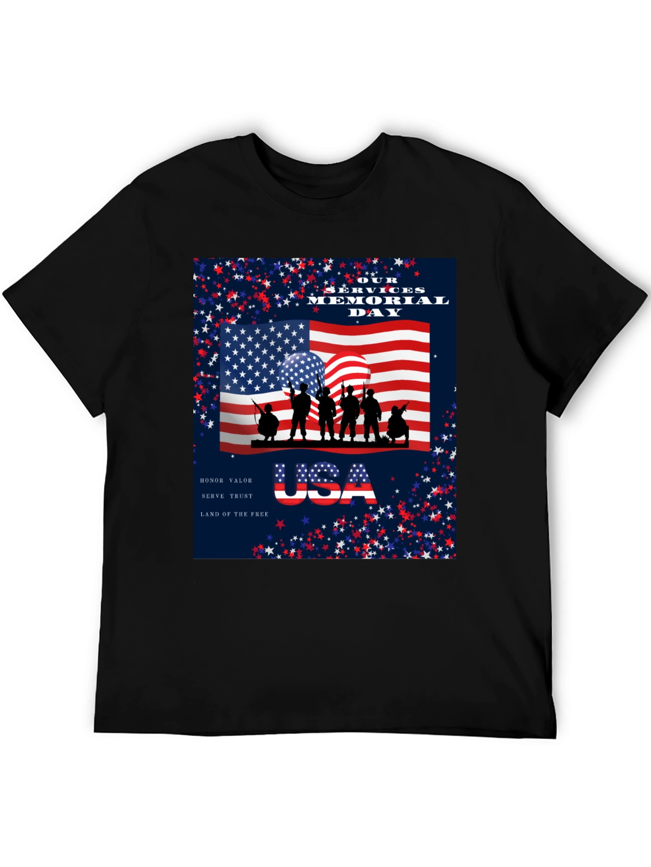 Memorial Day T-Shirt - USA Flag Graphic Tee