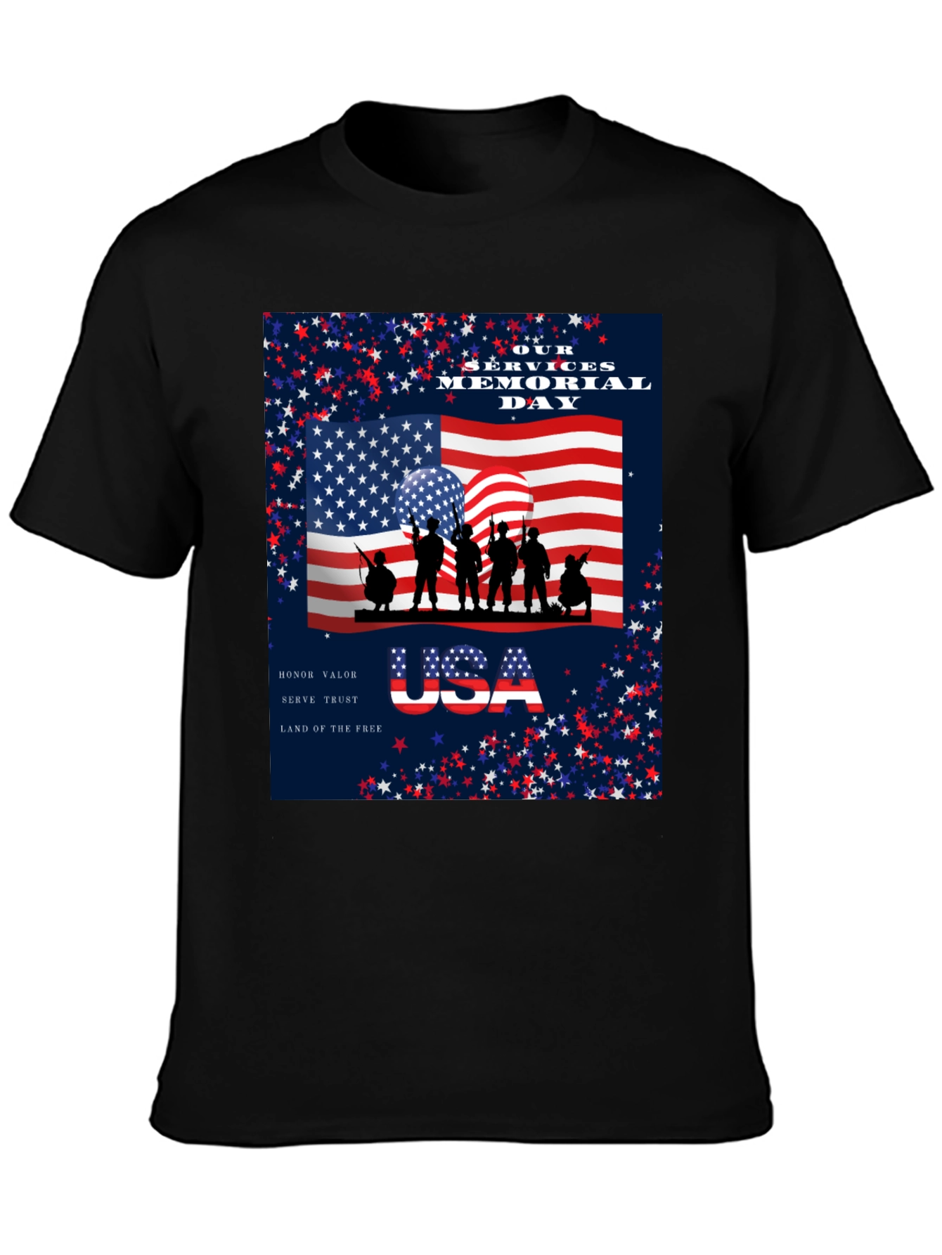 Memorial Day T-Shirt - USA Flag Graphic Tee
