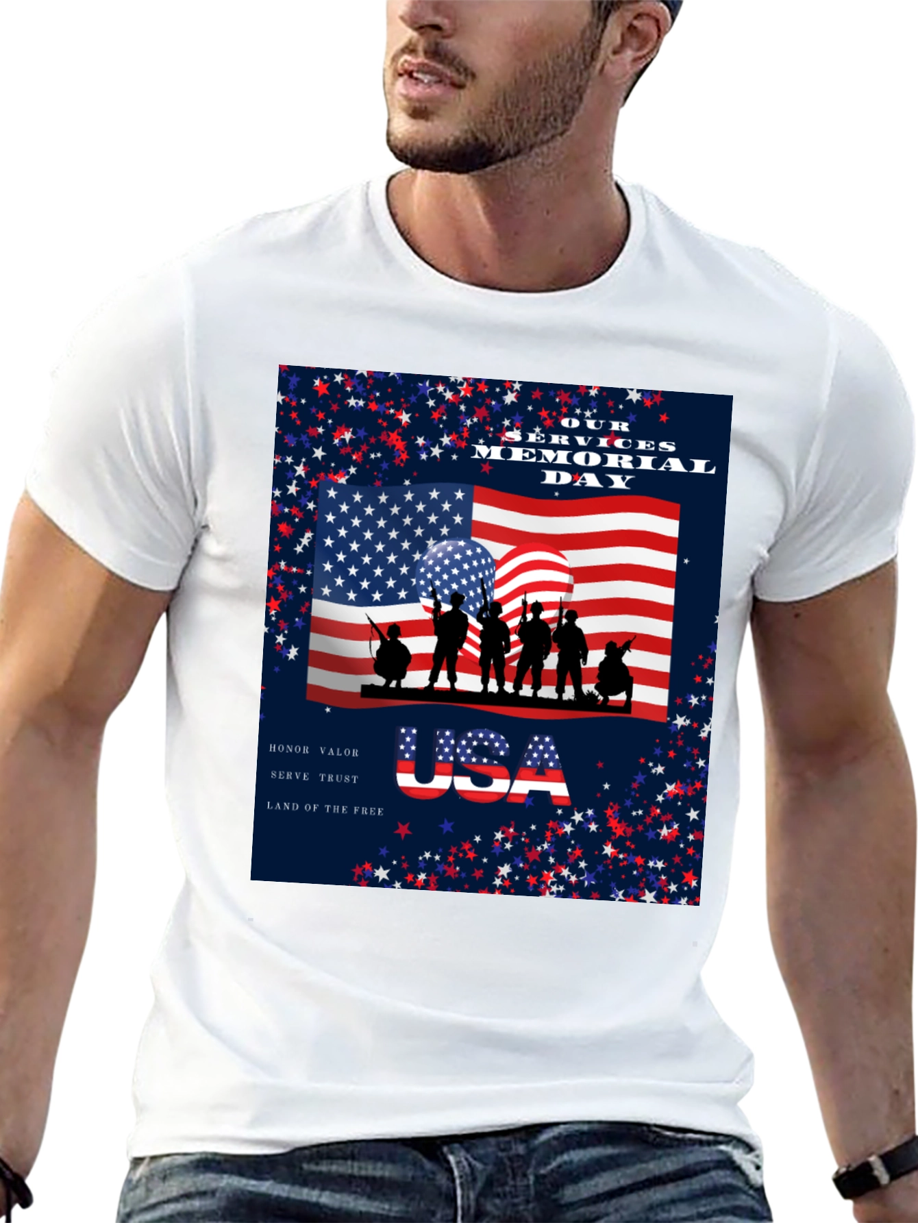 Memorial Day T-Shirt - USA Flag Graphic Tee