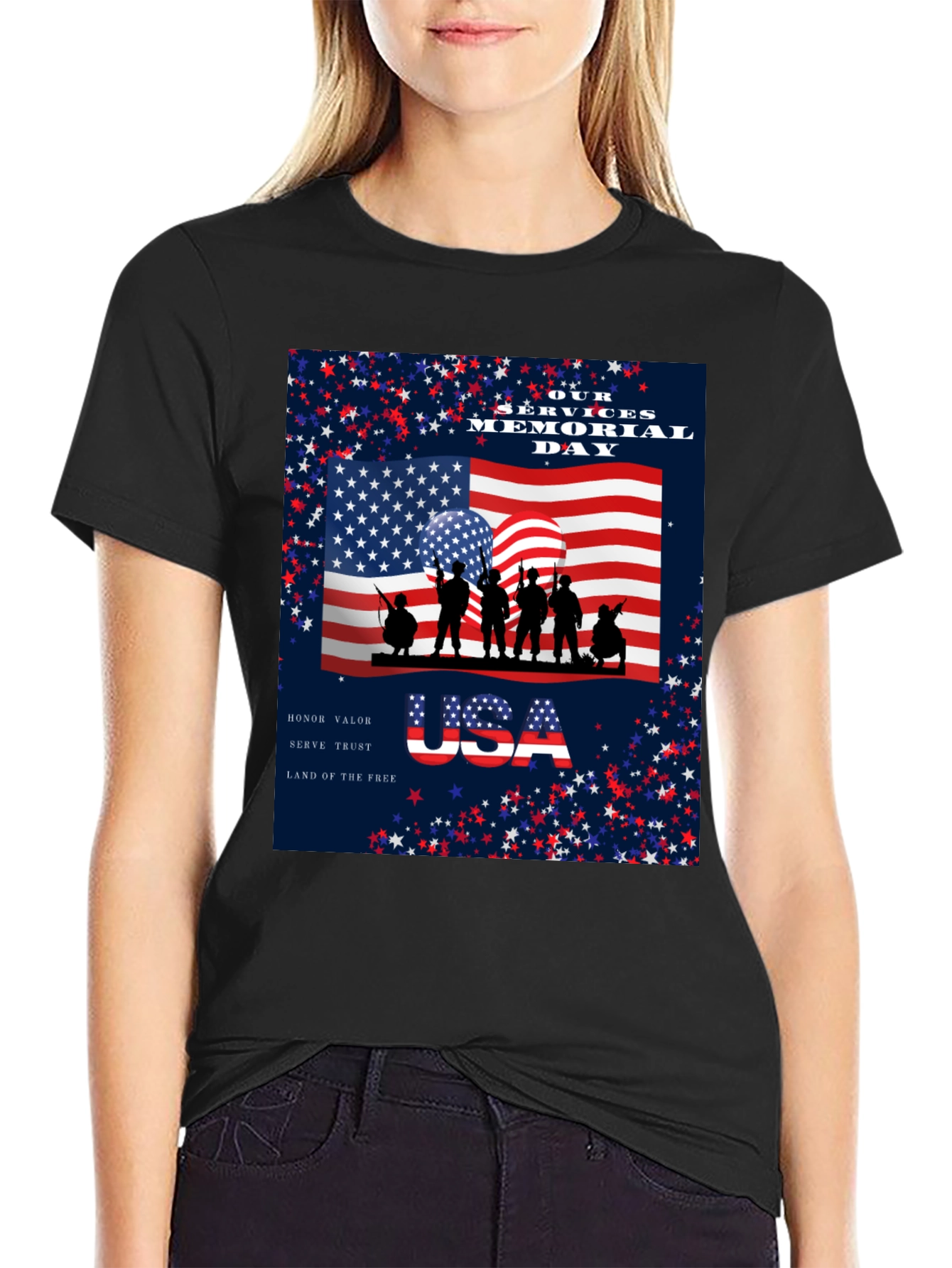 Memorial Day T-Shirt - USA Flag Graphic Tee
