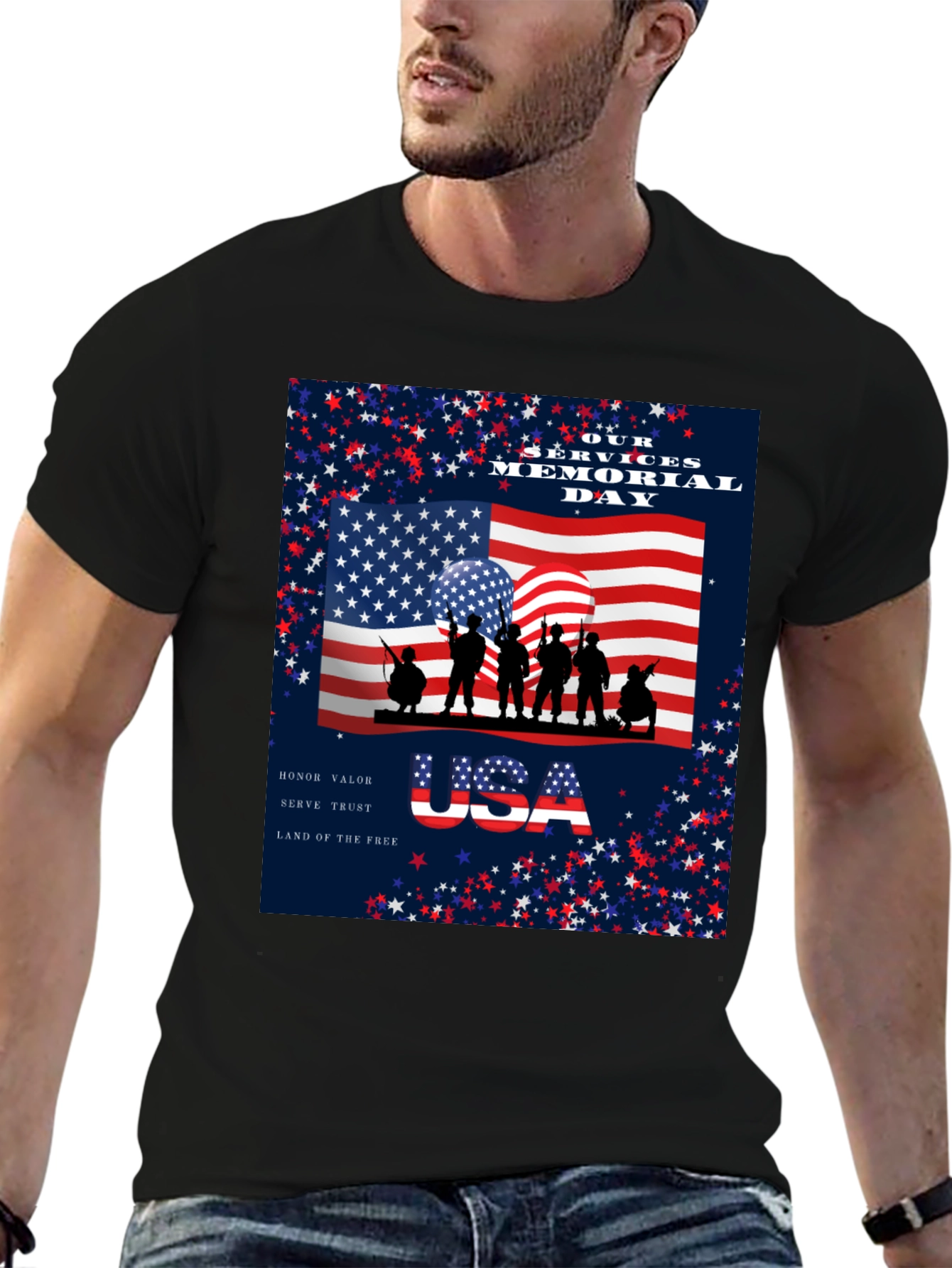Memorial Day T-Shirt - USA Flag Graphic Tee