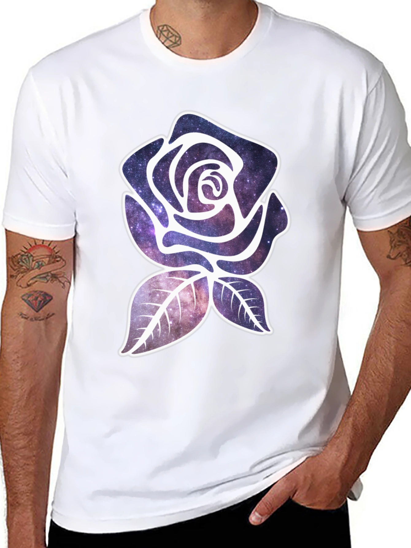 Galaxy Rose Graphic Tee - Unique Design