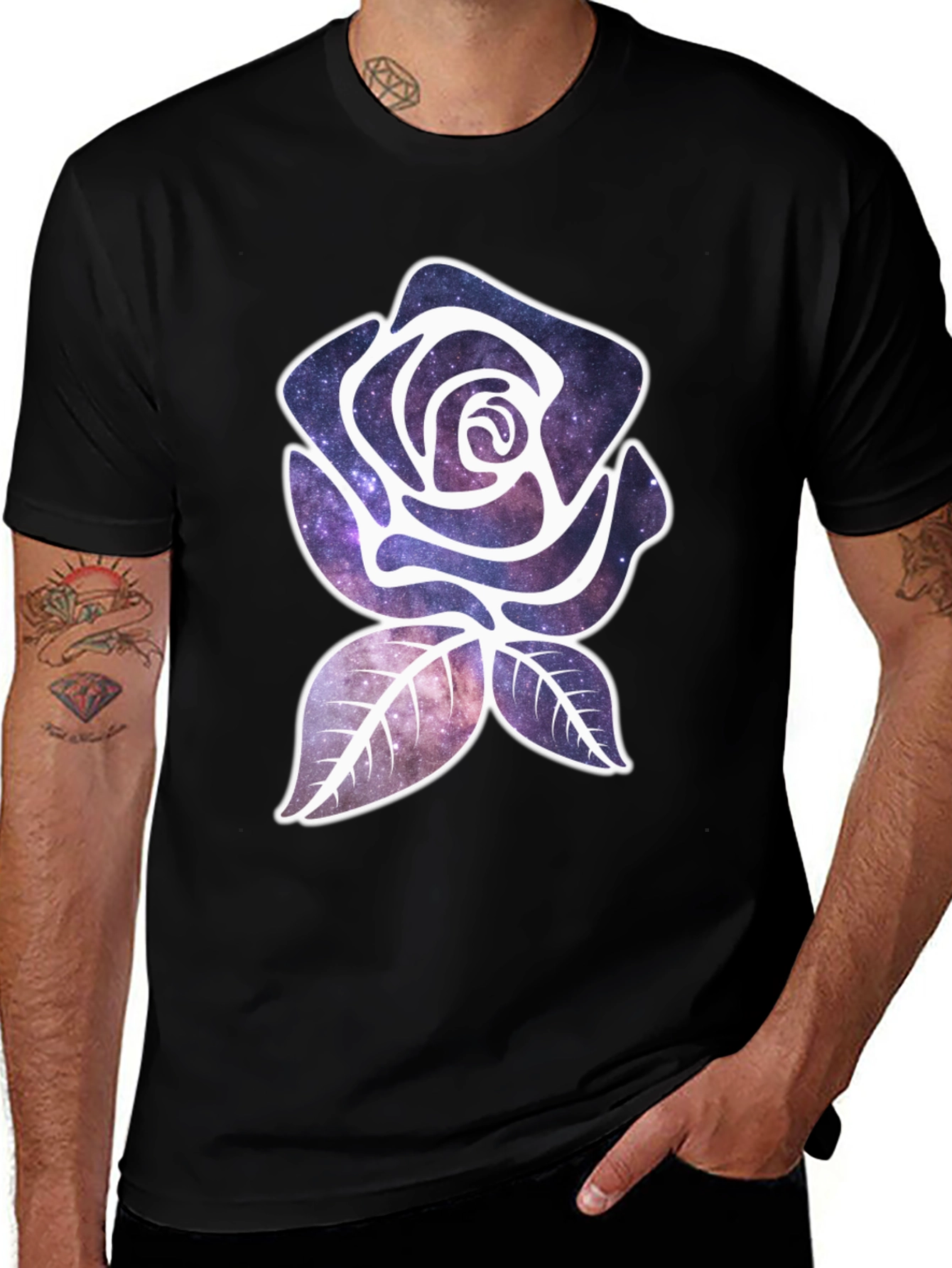 Galaxy Rose Graphic Tee - Unique Design