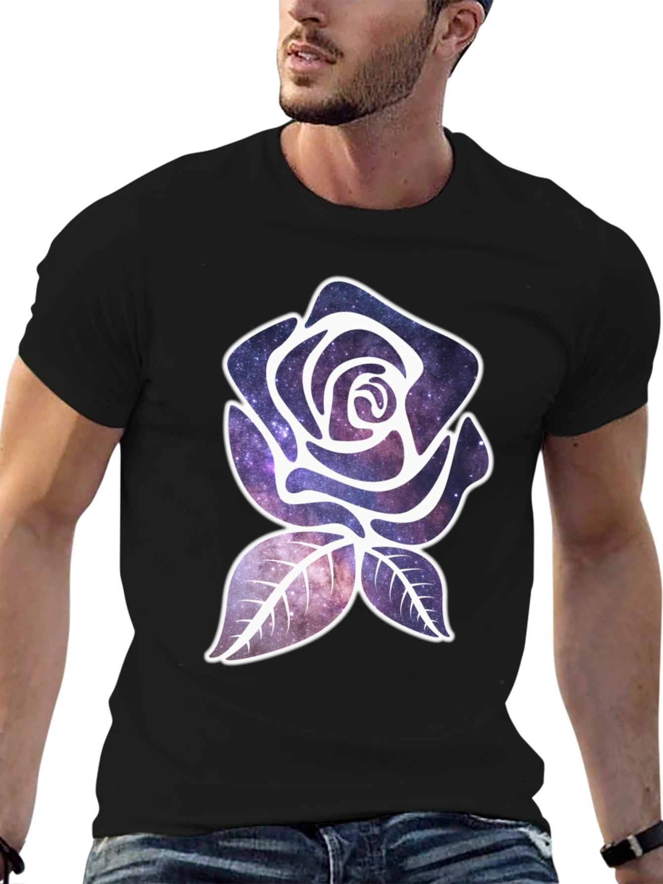 Galaxy Rose Graphic Tee - Unique Design