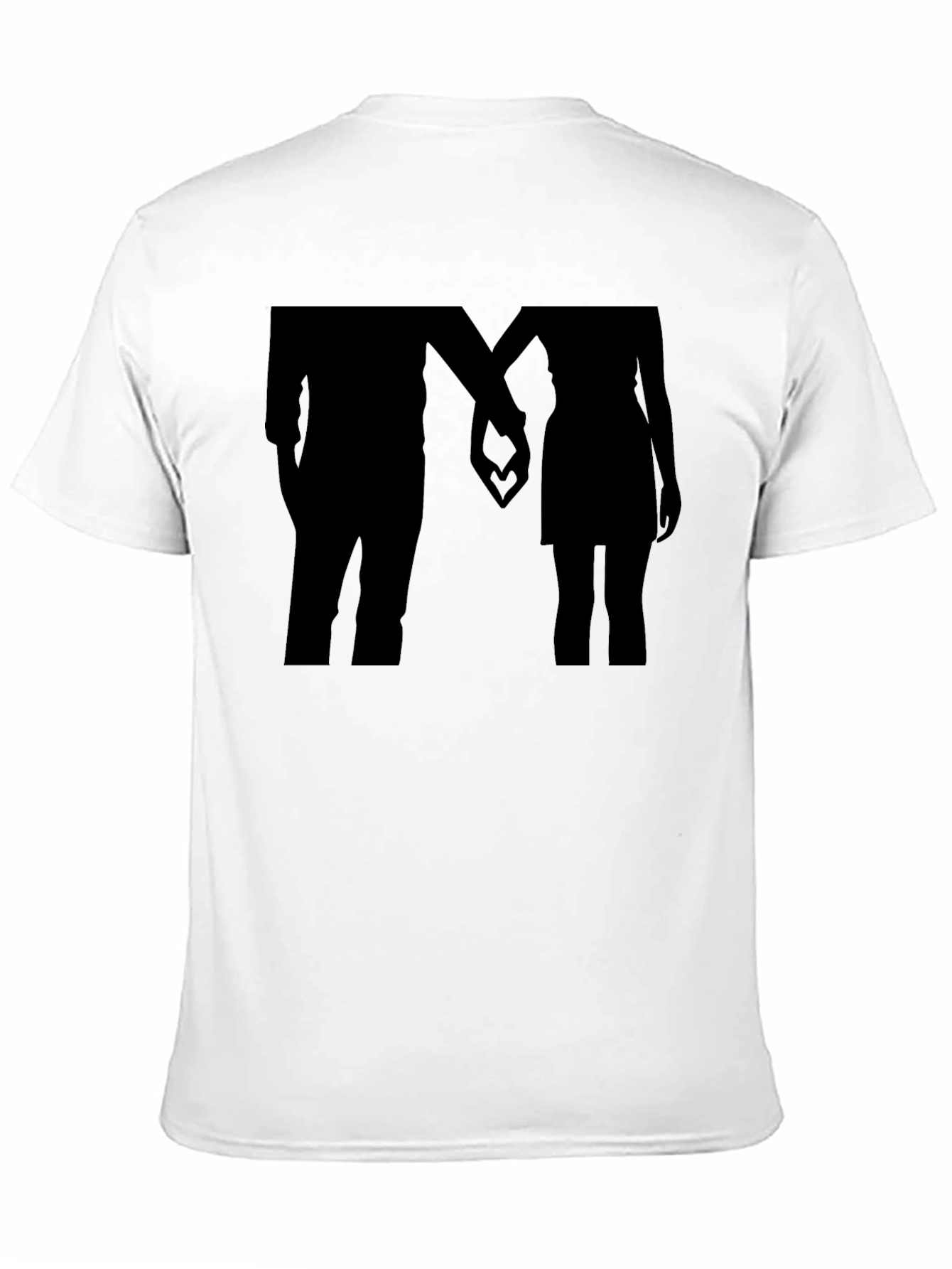 Romantic Couple Silhouette Black T-Shirt