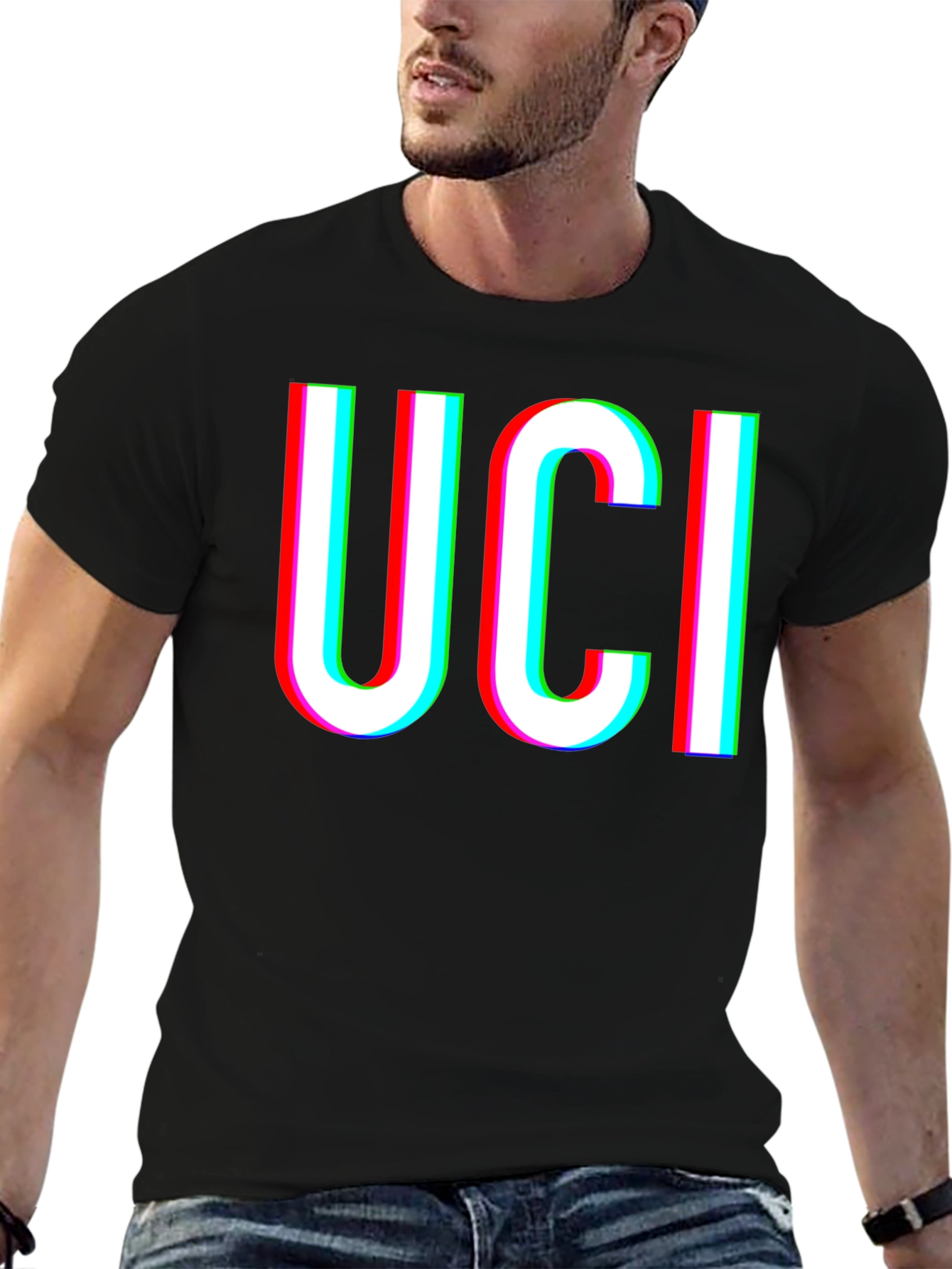 UCI Glitch Graphic Black T-Shirt