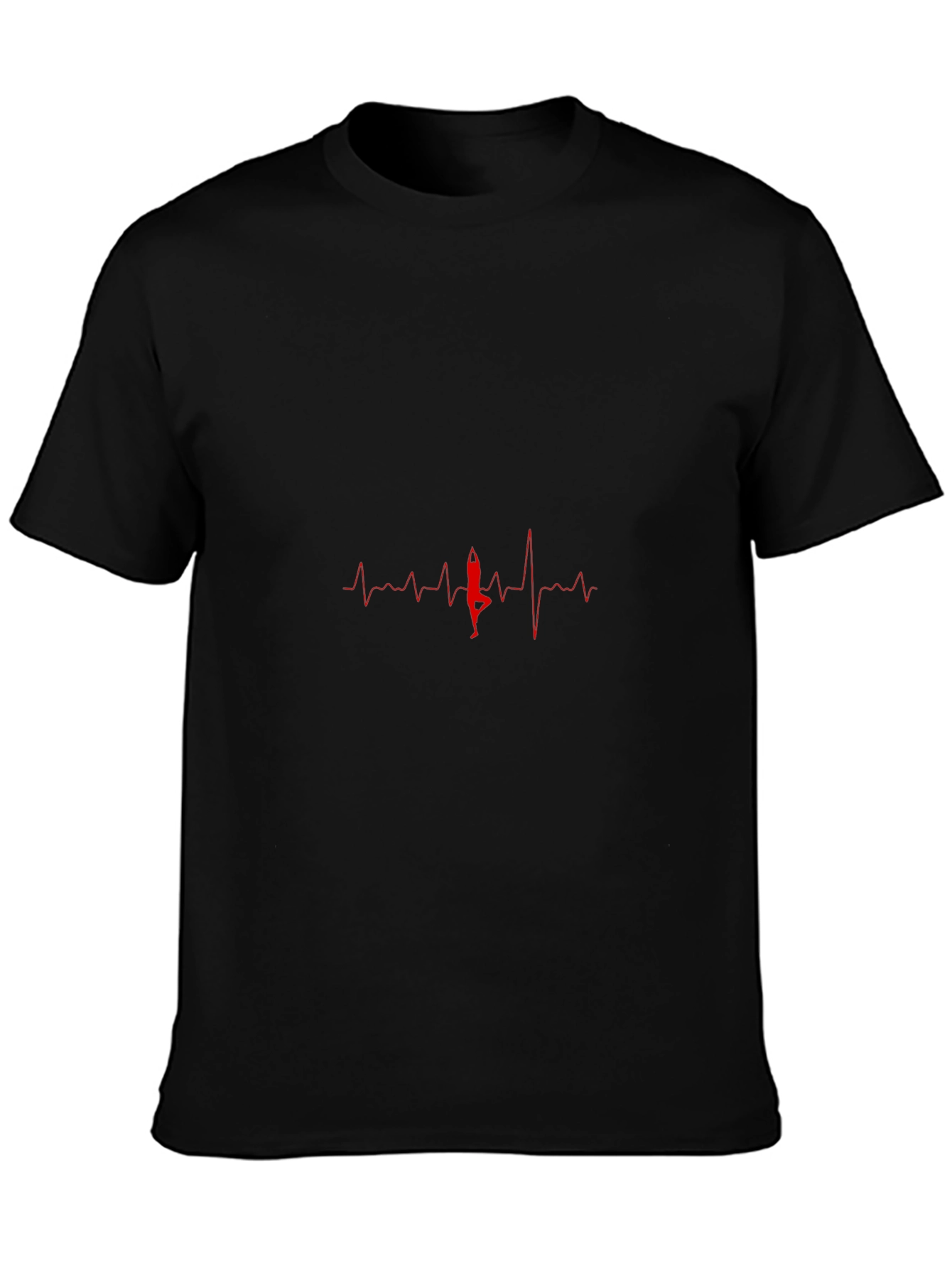 Yoga Heartbeat Graphic Tee - Black
