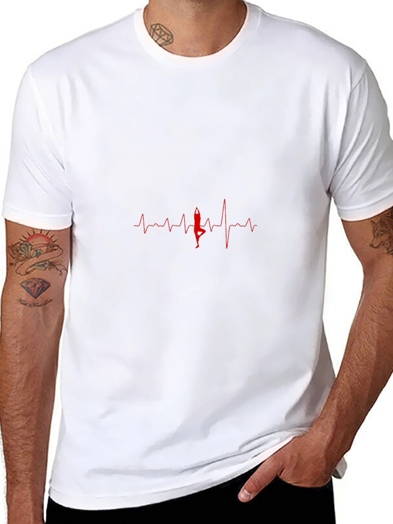 Yoga Heartbeat Graphic Tee - Black