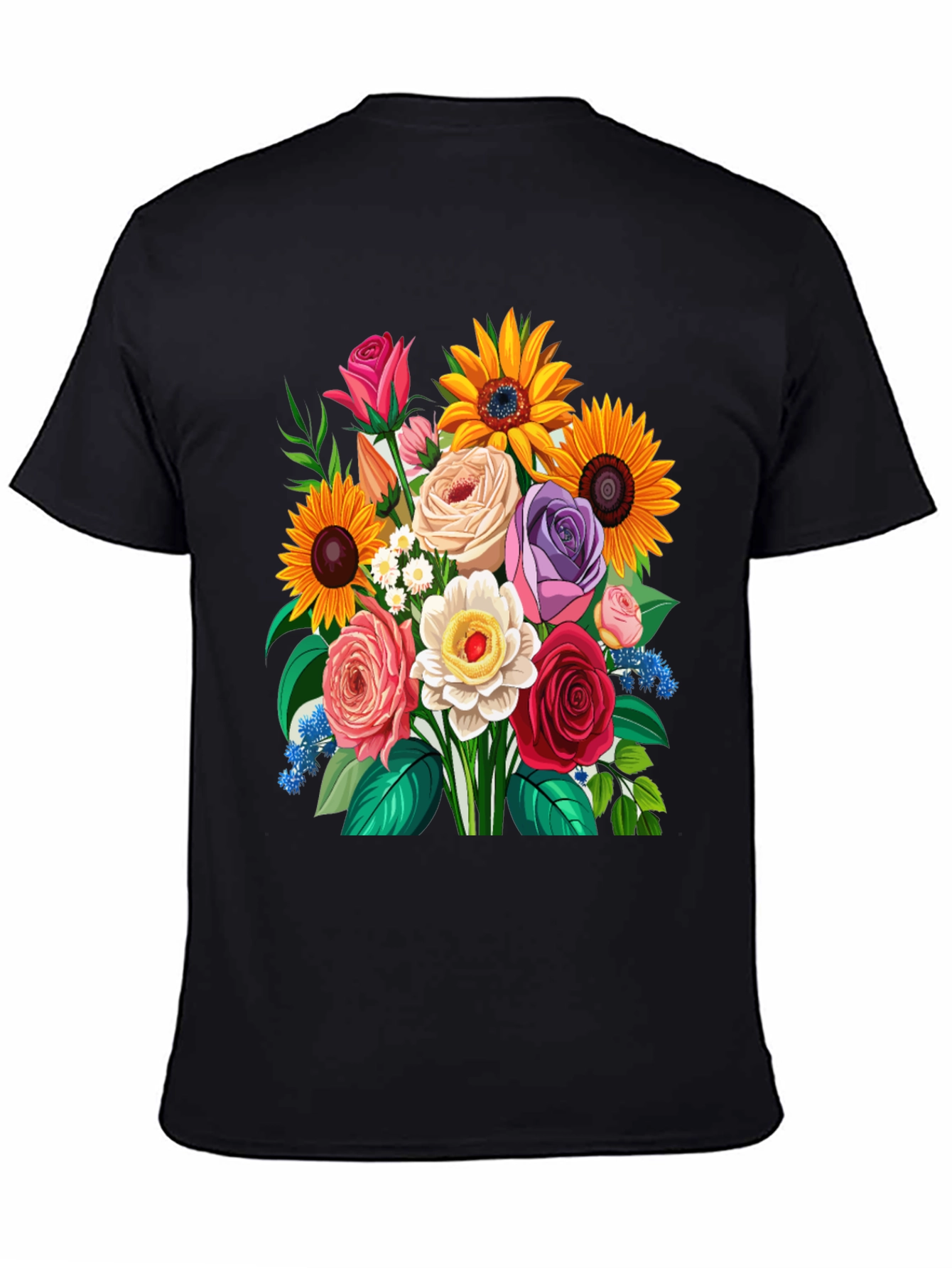 Floral Bouquet Graphic Tee - Mens Casual T-Shirt