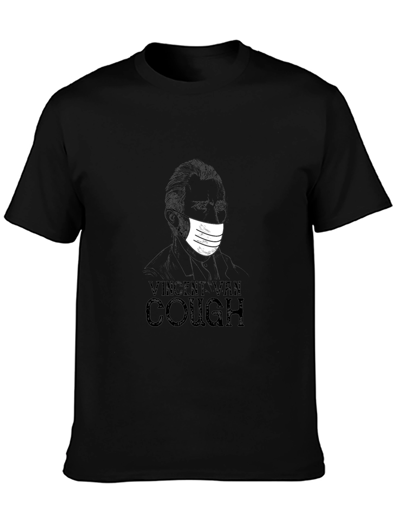 Vincent Van Cough Graphic T-Shirt - Black