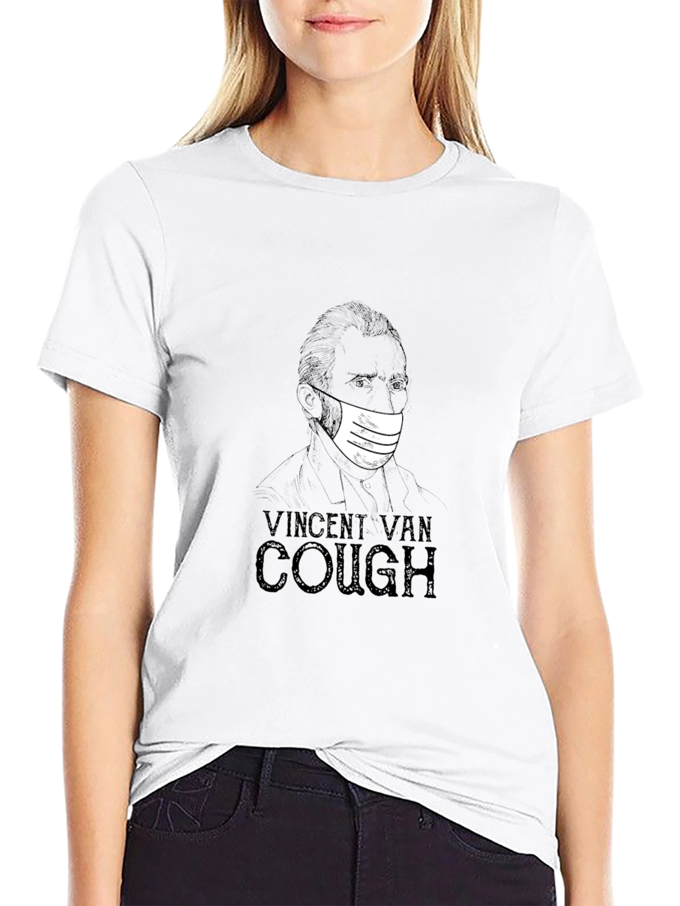 Vincent Van Cough Graphic T-Shirt - Black
