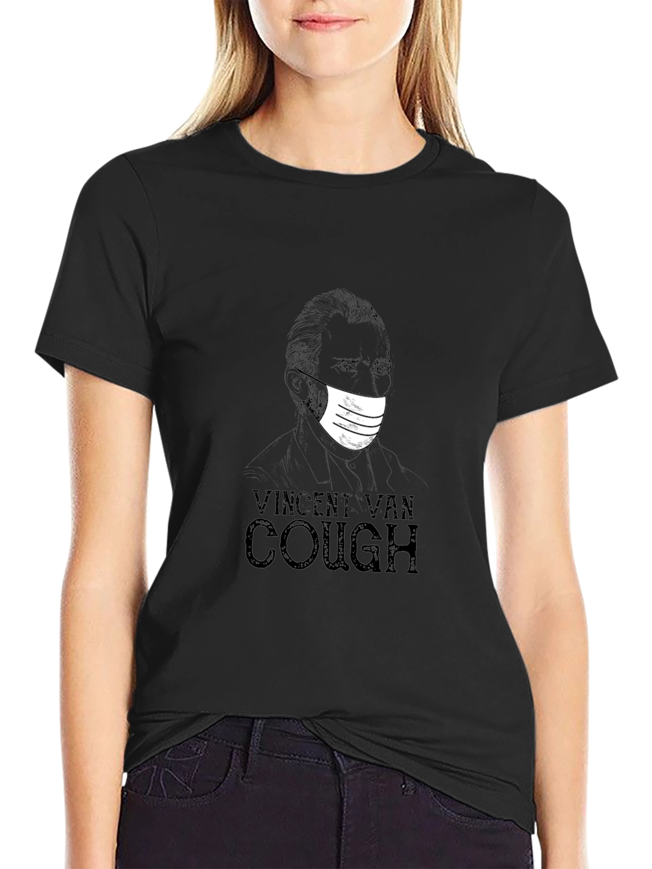Vincent Van Cough Graphic T-Shirt - Black