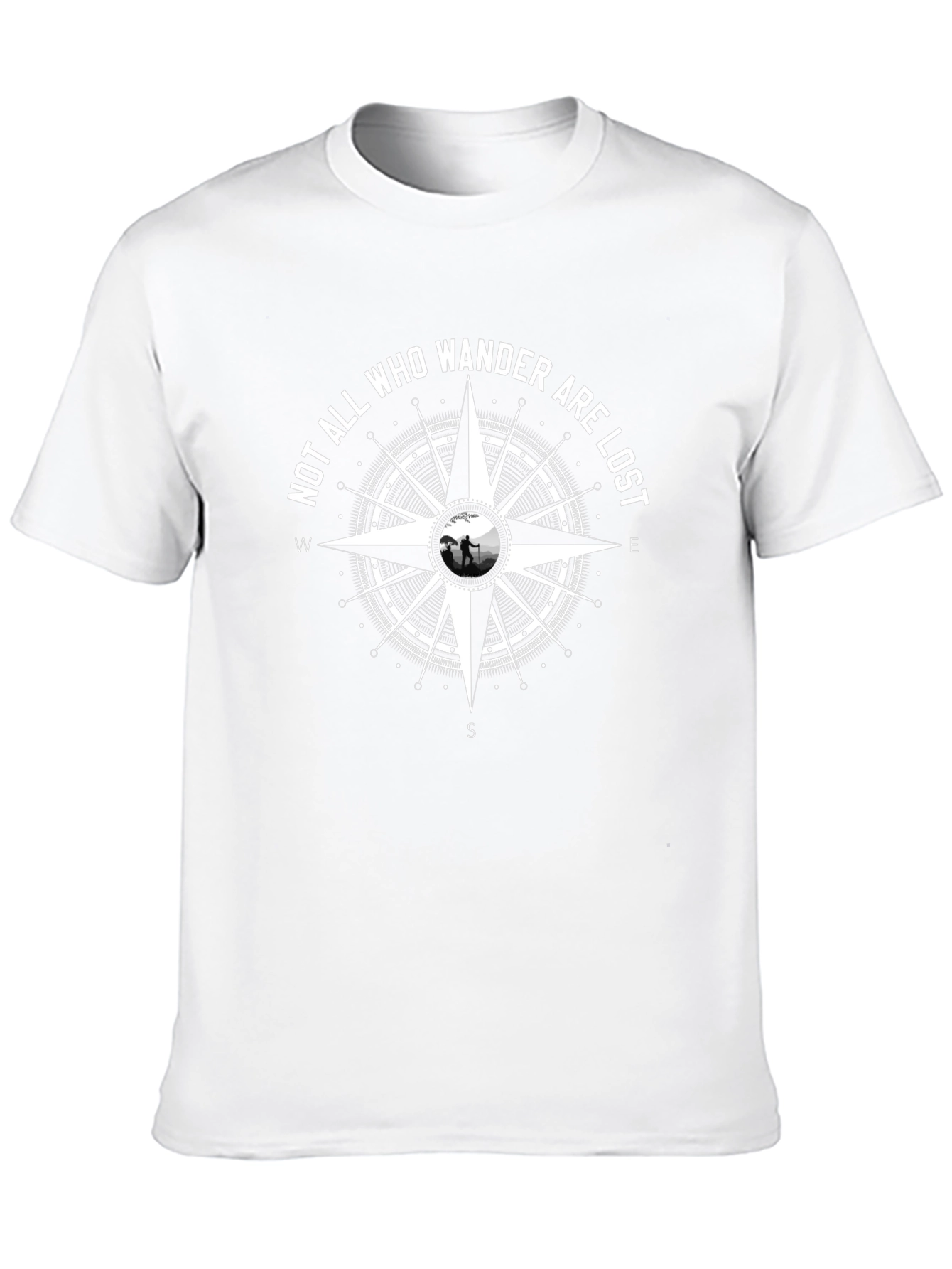 Not All Who Wander Compass Graphic Tee - Black
