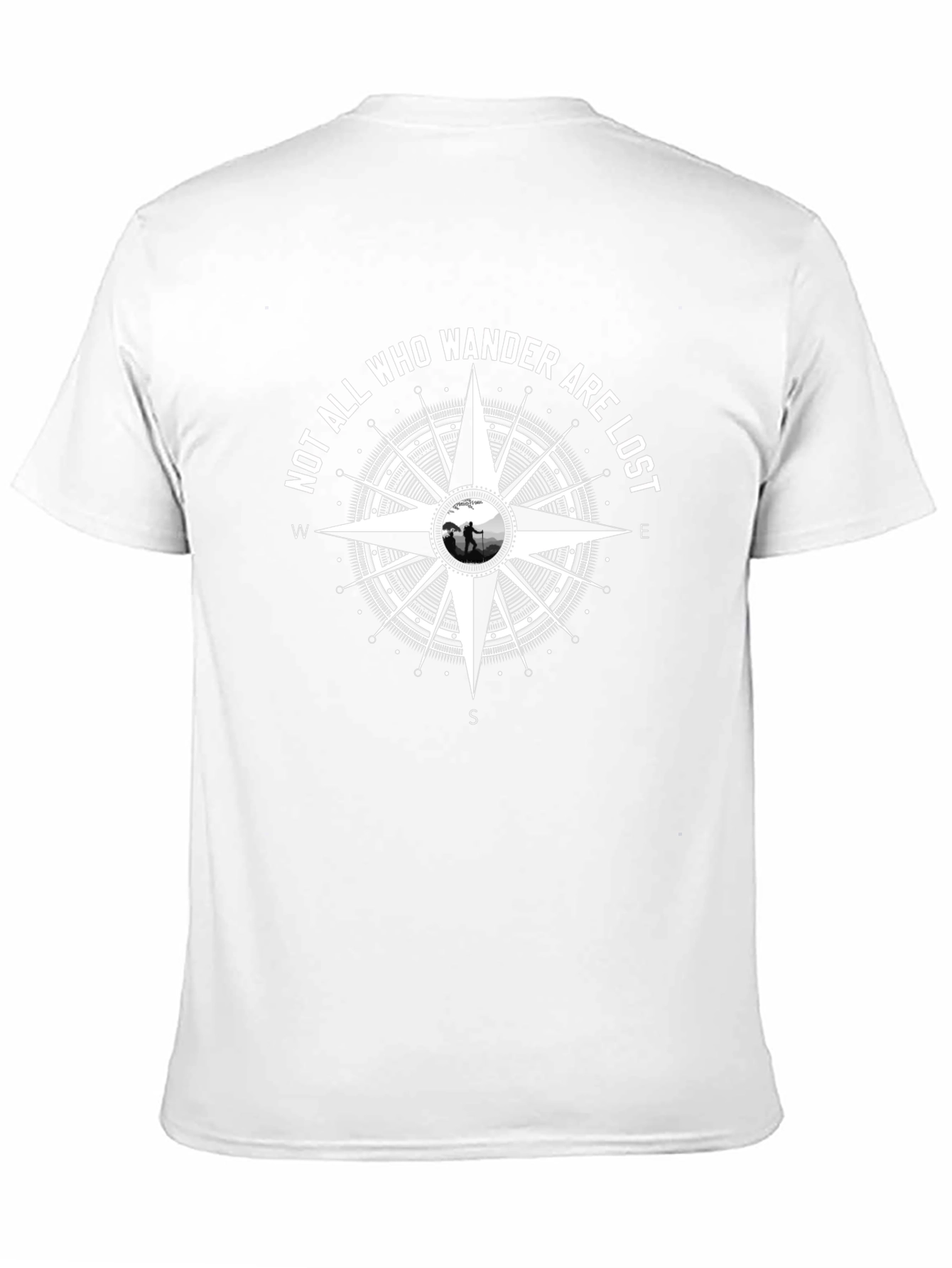 Not All Who Wander Compass Graphic Tee - Black