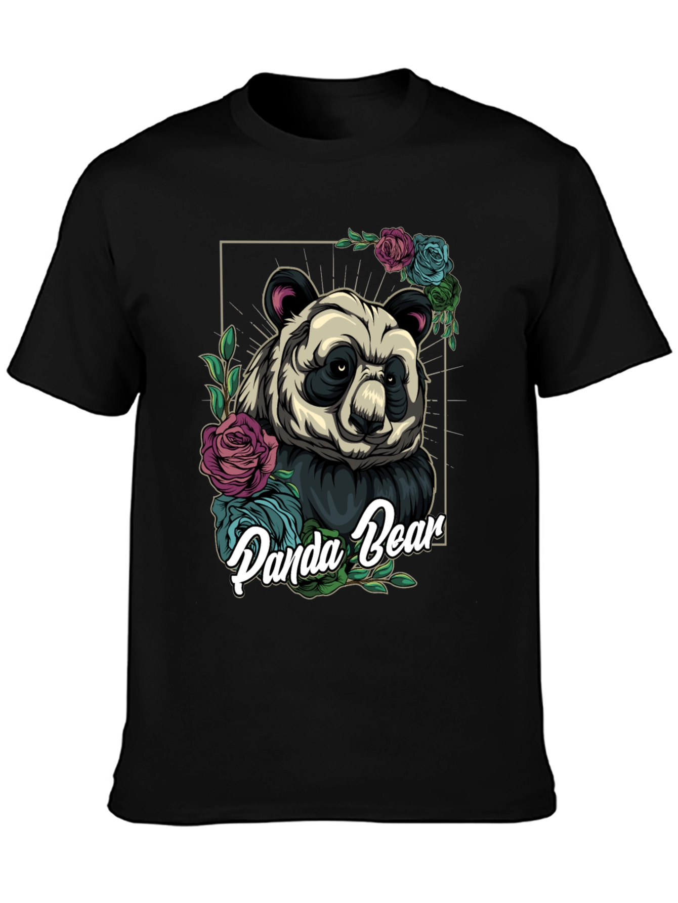 Panda Bear Floral T-Shirt - Unique Graphic Tee
