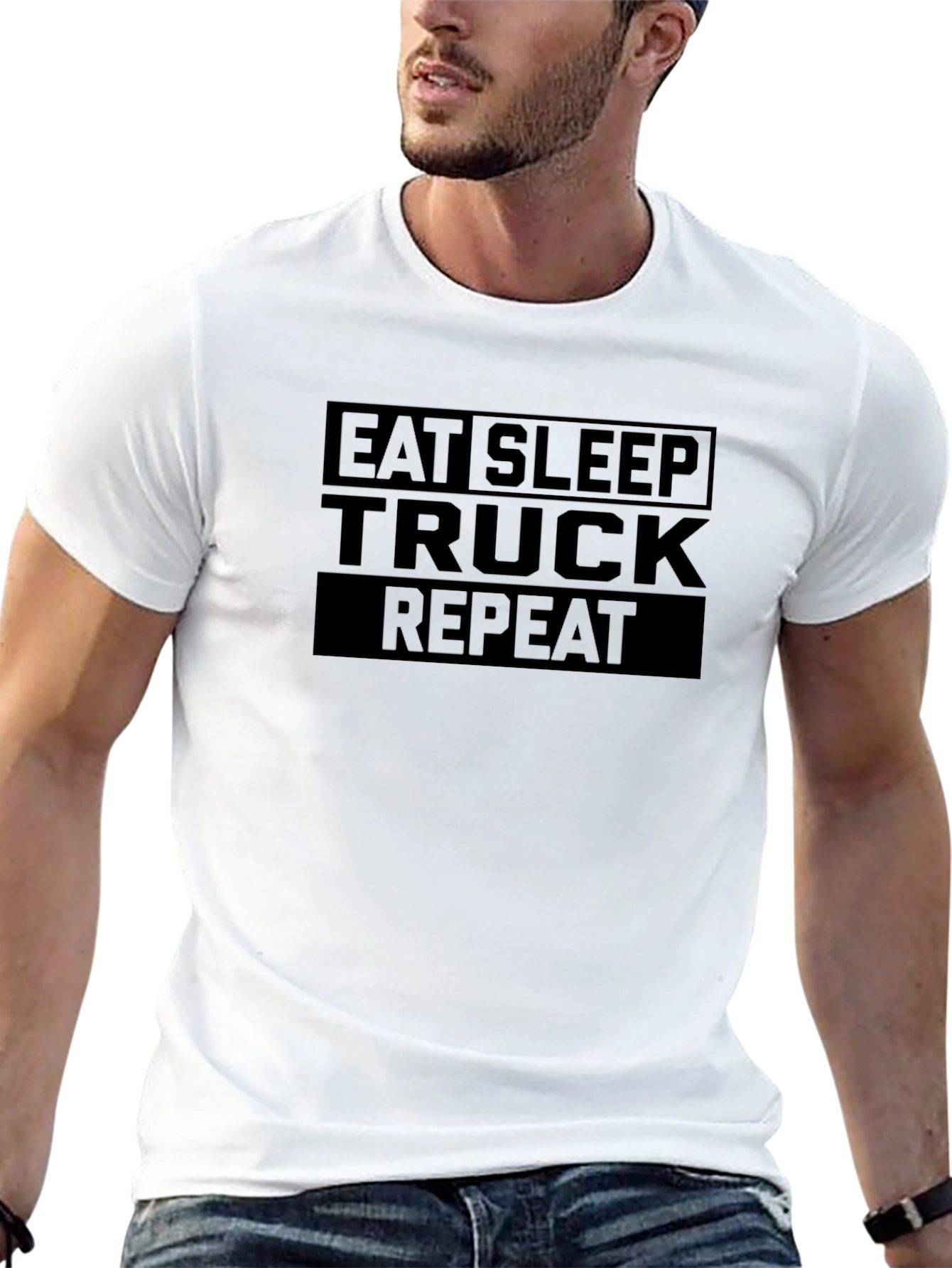 Eat Sleep Truck Repeat Black T-Shirt