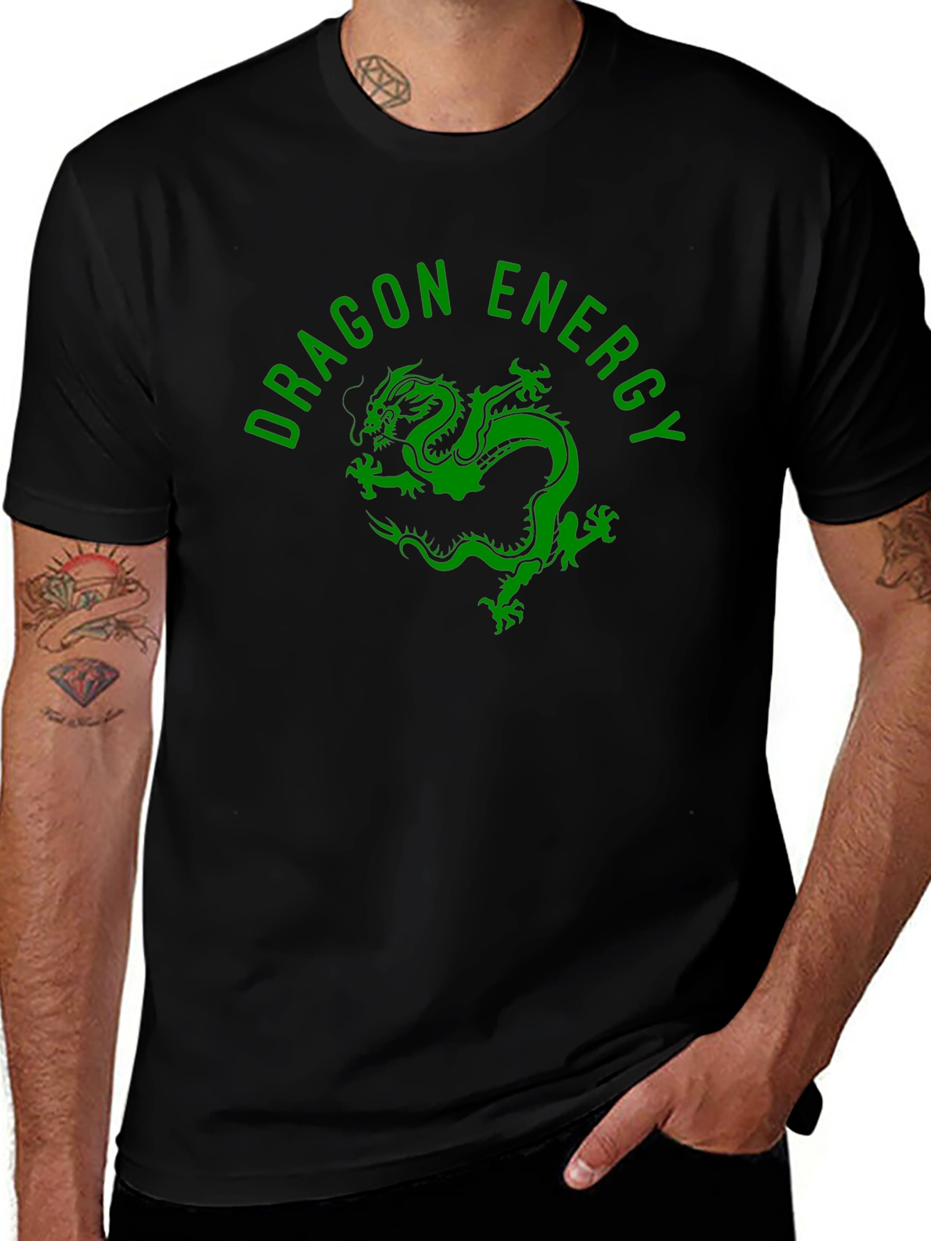 Dragon Energy Graphic Tee - Black Cotton Blend
